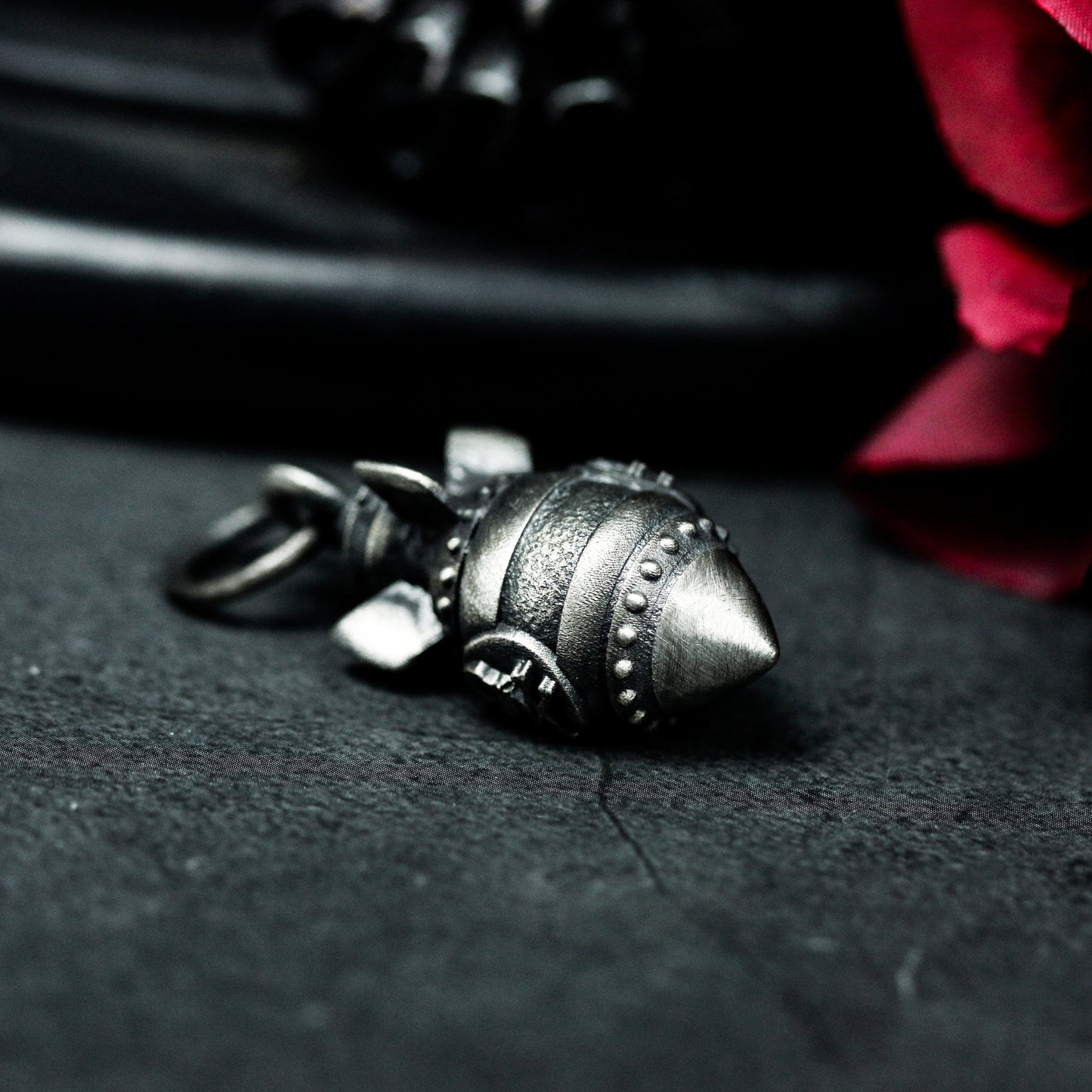 Mini Missile Pendant with Tactical Details ¨C 925 Sterling Silver Handmade