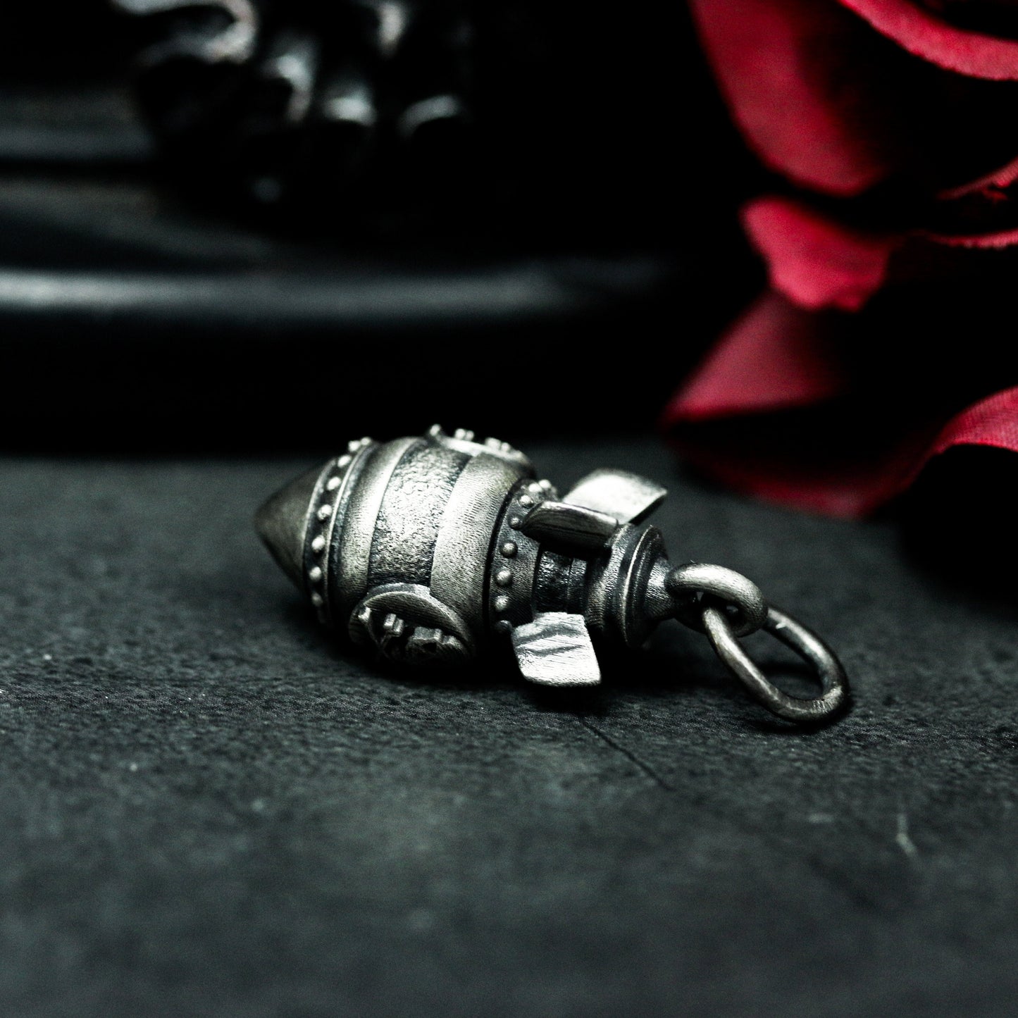 Mini Missile Pendant with Tactical Details ¨C 925 Sterling Silver Handmade