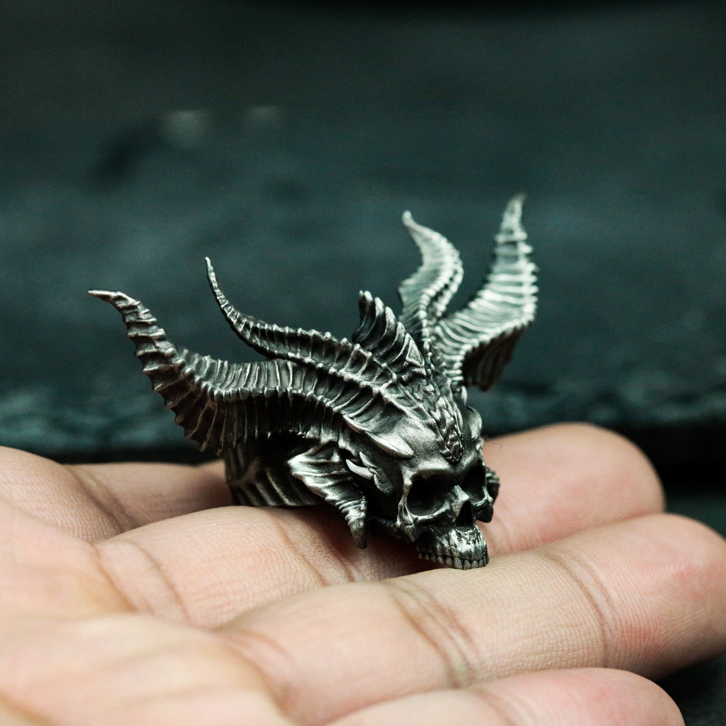 Horned Demon Ring ¨C 925 Silver Handmade