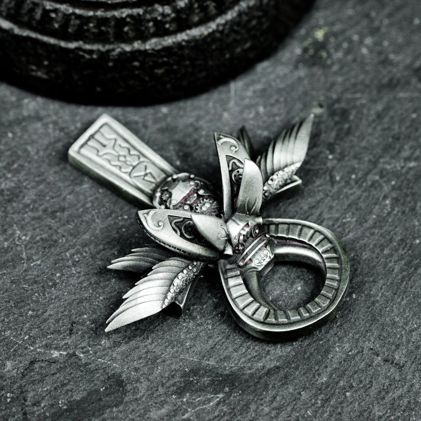 Flying Scarab Pendant - 925 Silver Handmade