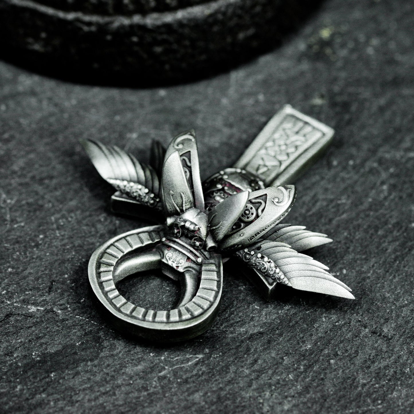 Flying Scarab Pendant - 925 Silver Handmade