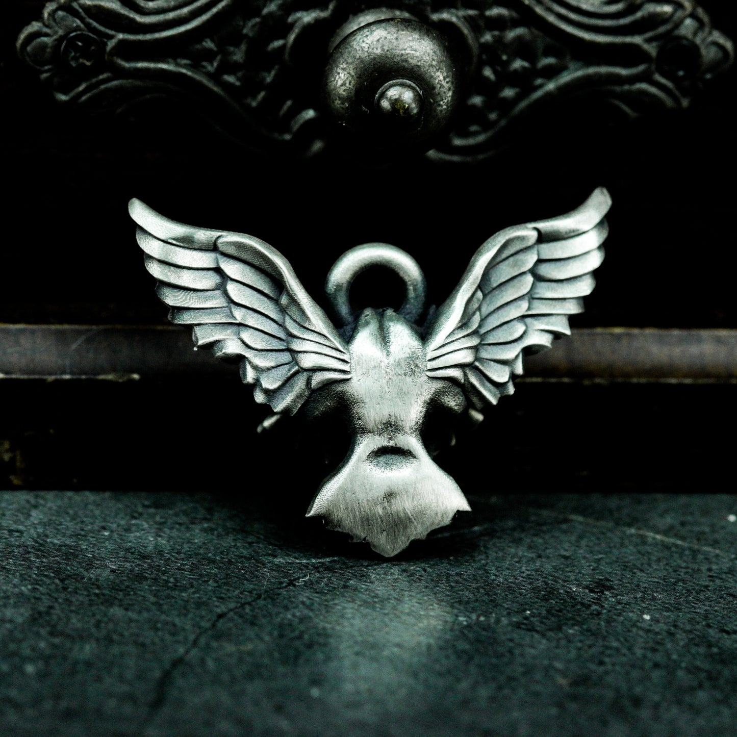 Winged Eye Gear Pendant ¨C 925 Silver Handmade