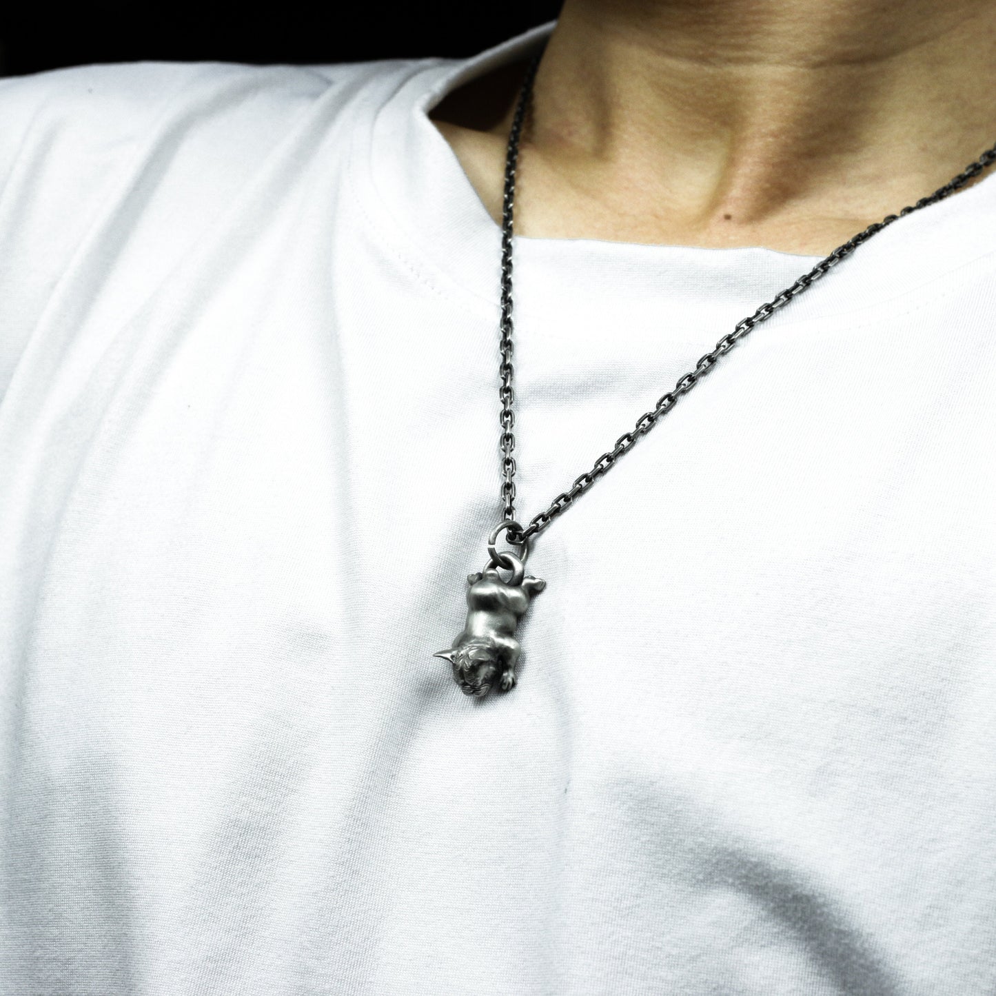 French Bulldog Pendant ¨C 925 Silver Handmade