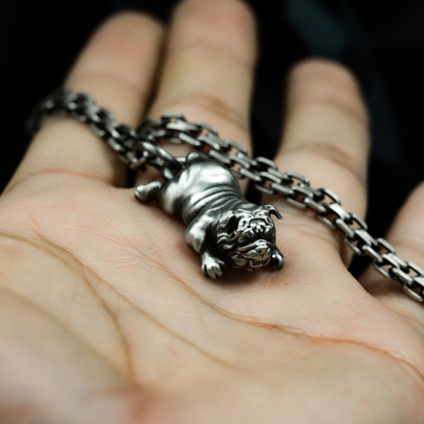 Bulldog Pendant - 925 Silver Handmade Fierce Companion