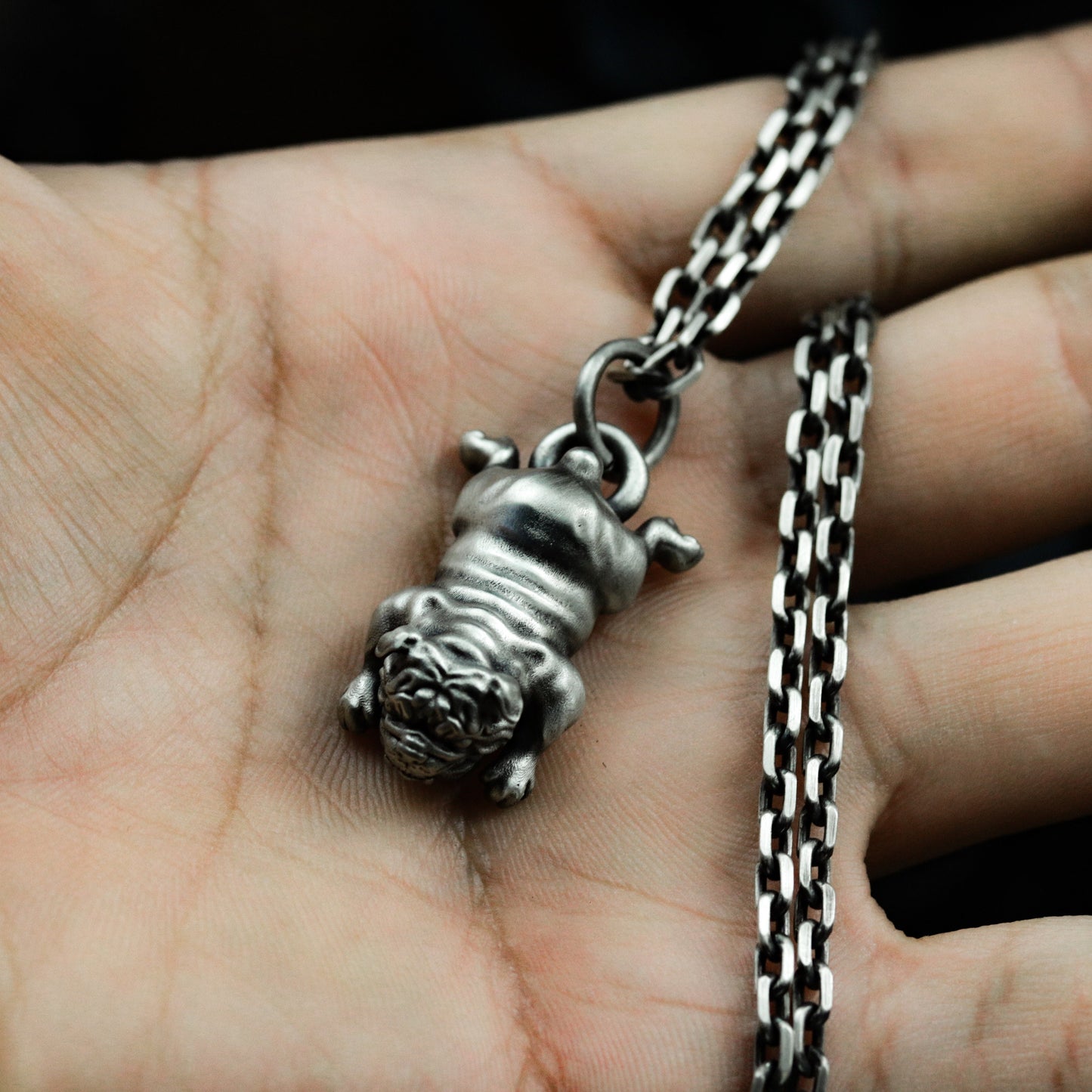 Bulldog Pendant - 925 Silver Handmade Fierce Companion