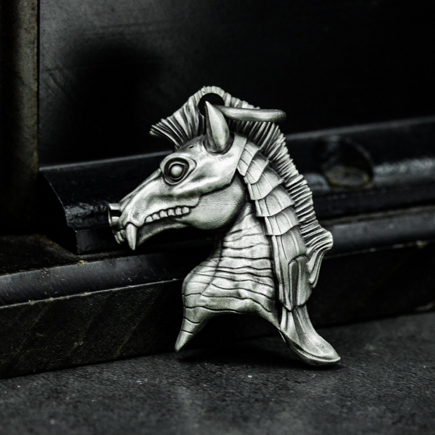Zombie Horse Pendant - 925 Silver Handmade
