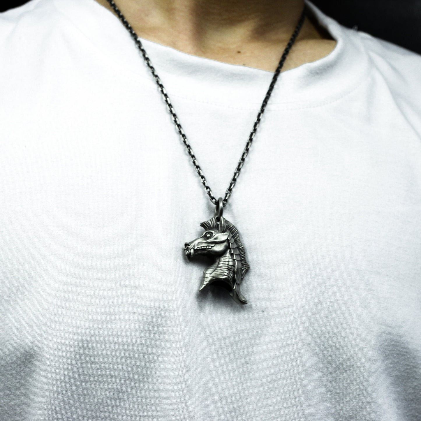 Zombie Horse Pendant - 925 Silver Handmade