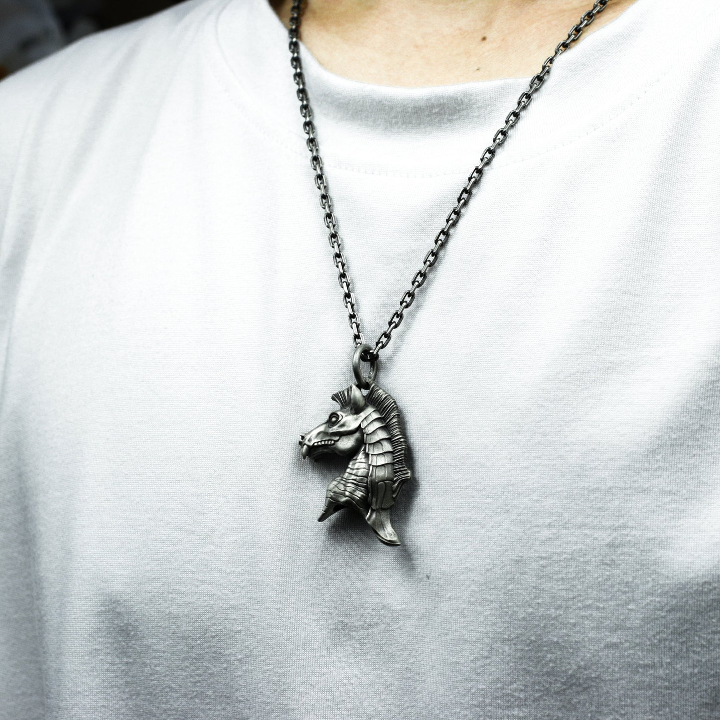 Zombie Horse Pendant - 925 Silver Handmade