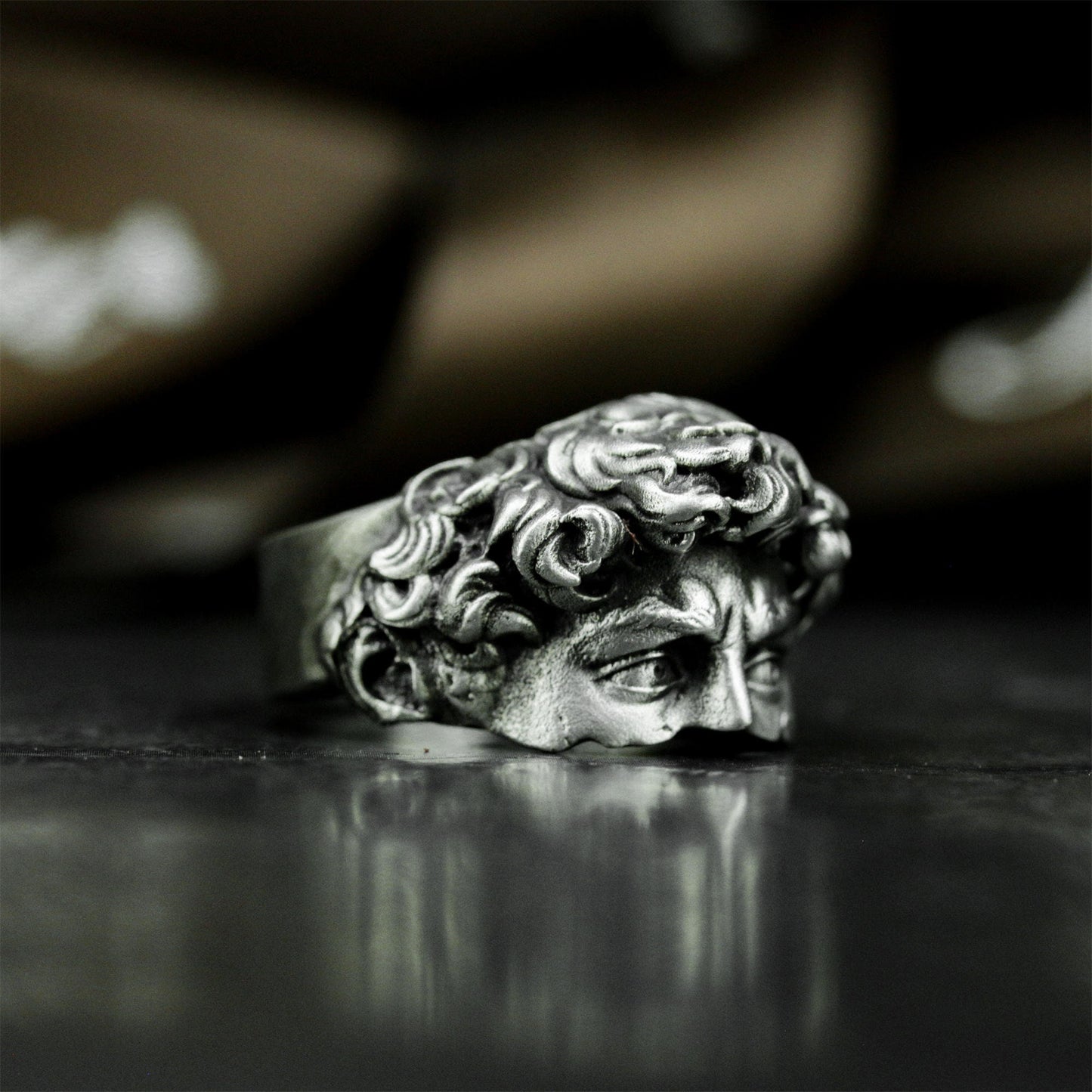 David Sculpture Ring - 925 Silver Handmade Classical Art