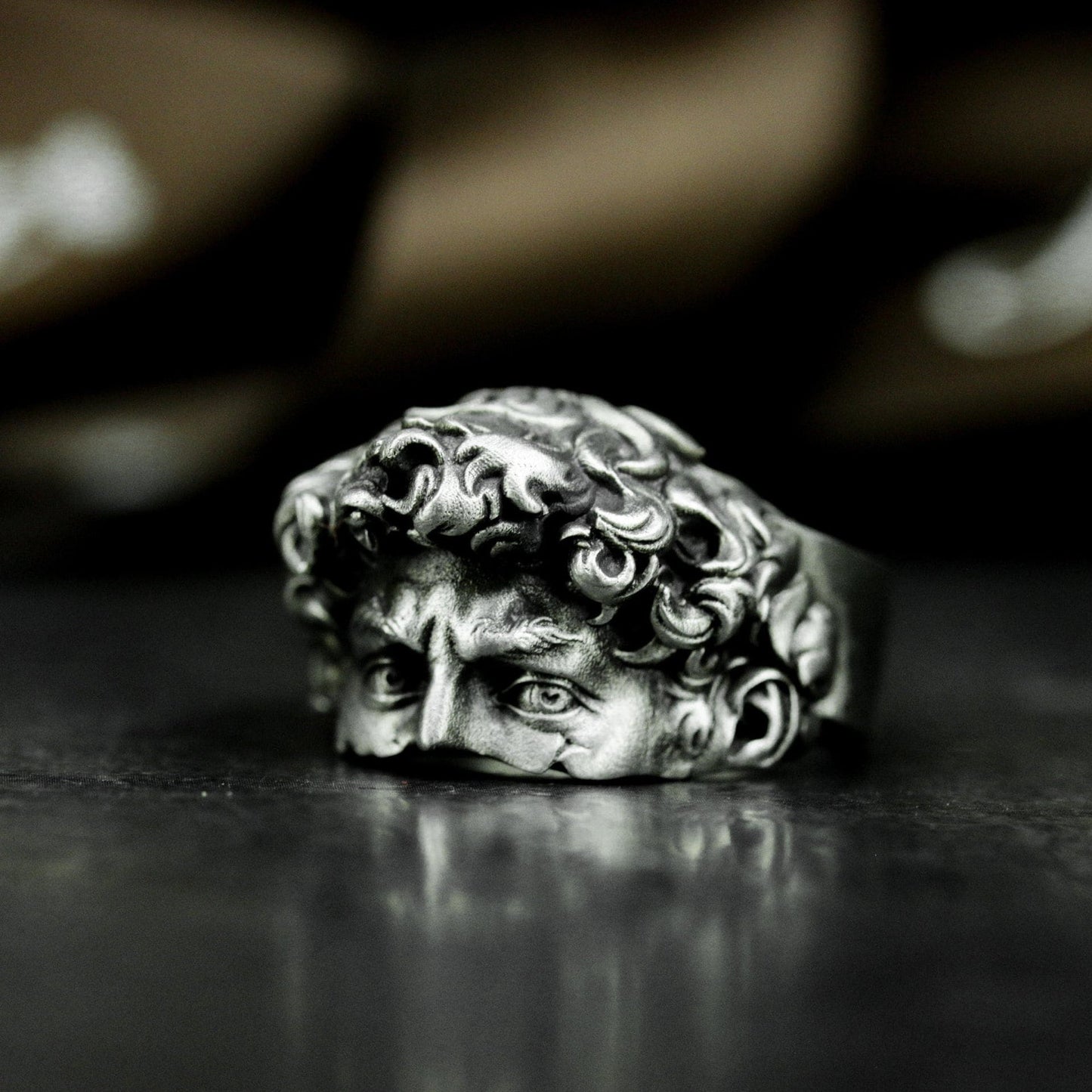 David Sculpture Ring - 925 Silver Handmade Classical Art