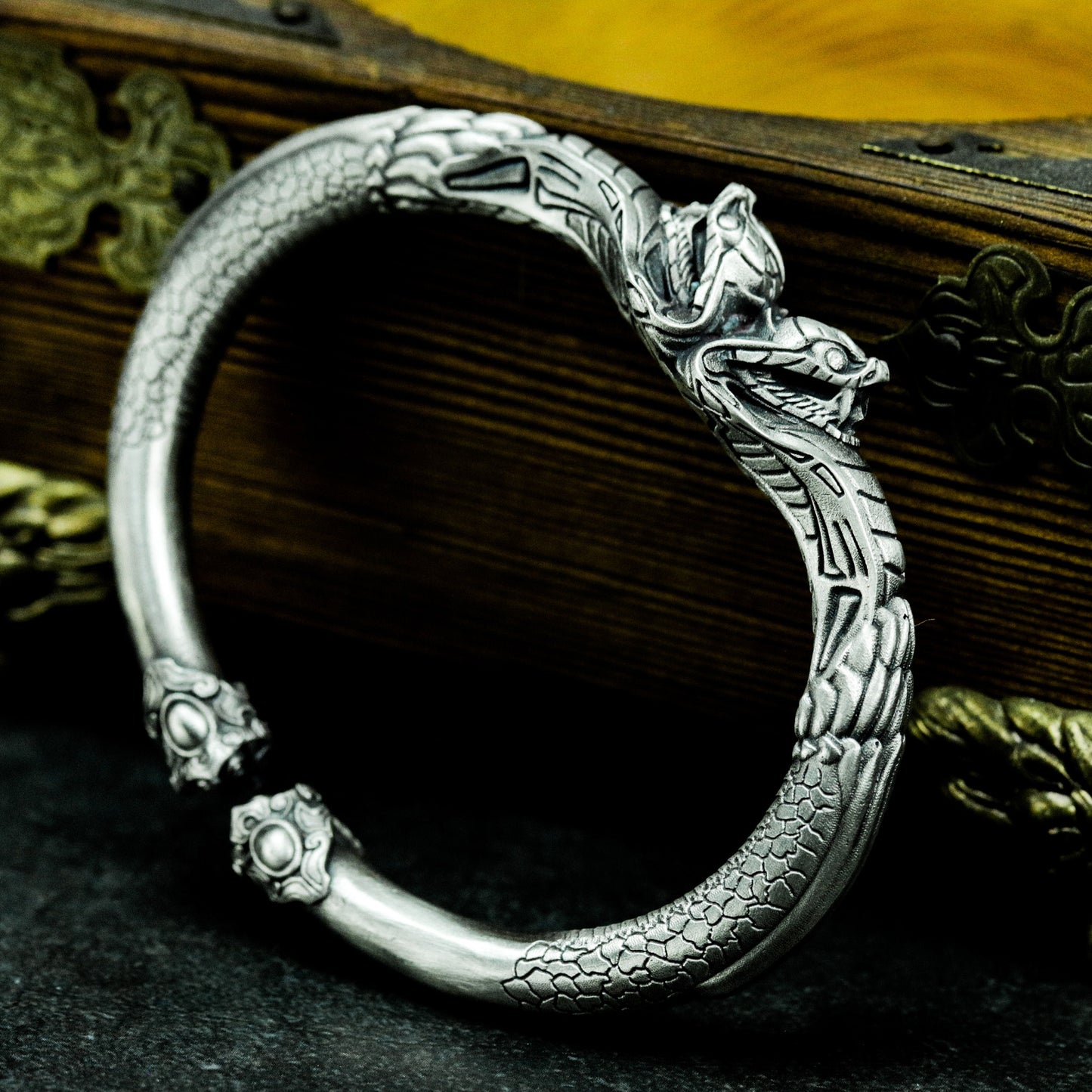 Quetzalcoatl Cobra Bracelet - 925 Silver Handmade