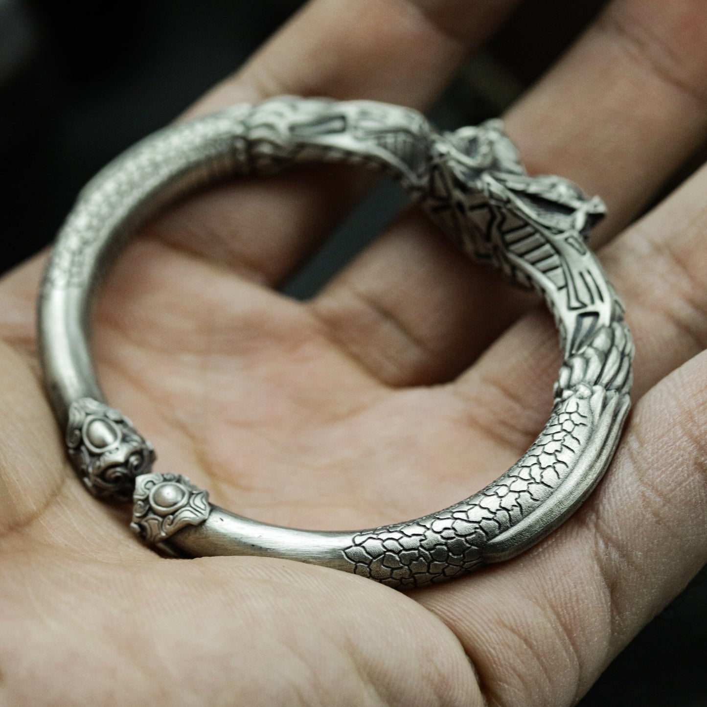 Quetzalcoatl Cobra Bracelet - 925 Silver Handmade