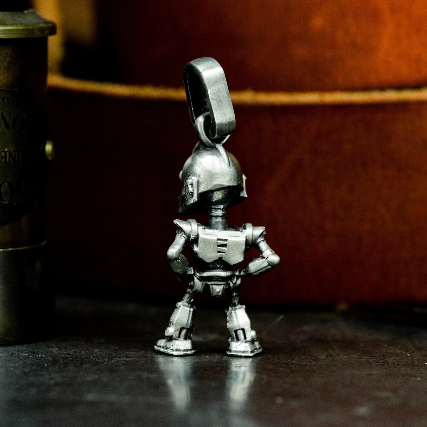 Robot Memory Pendant ¨C Handmade 925 Silver Childhood Mech Charm
