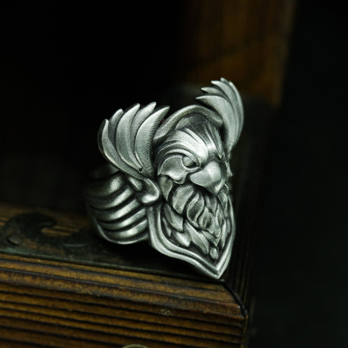 Phoenix Crest Ring ¨C 925 Sterling Silver Handmade