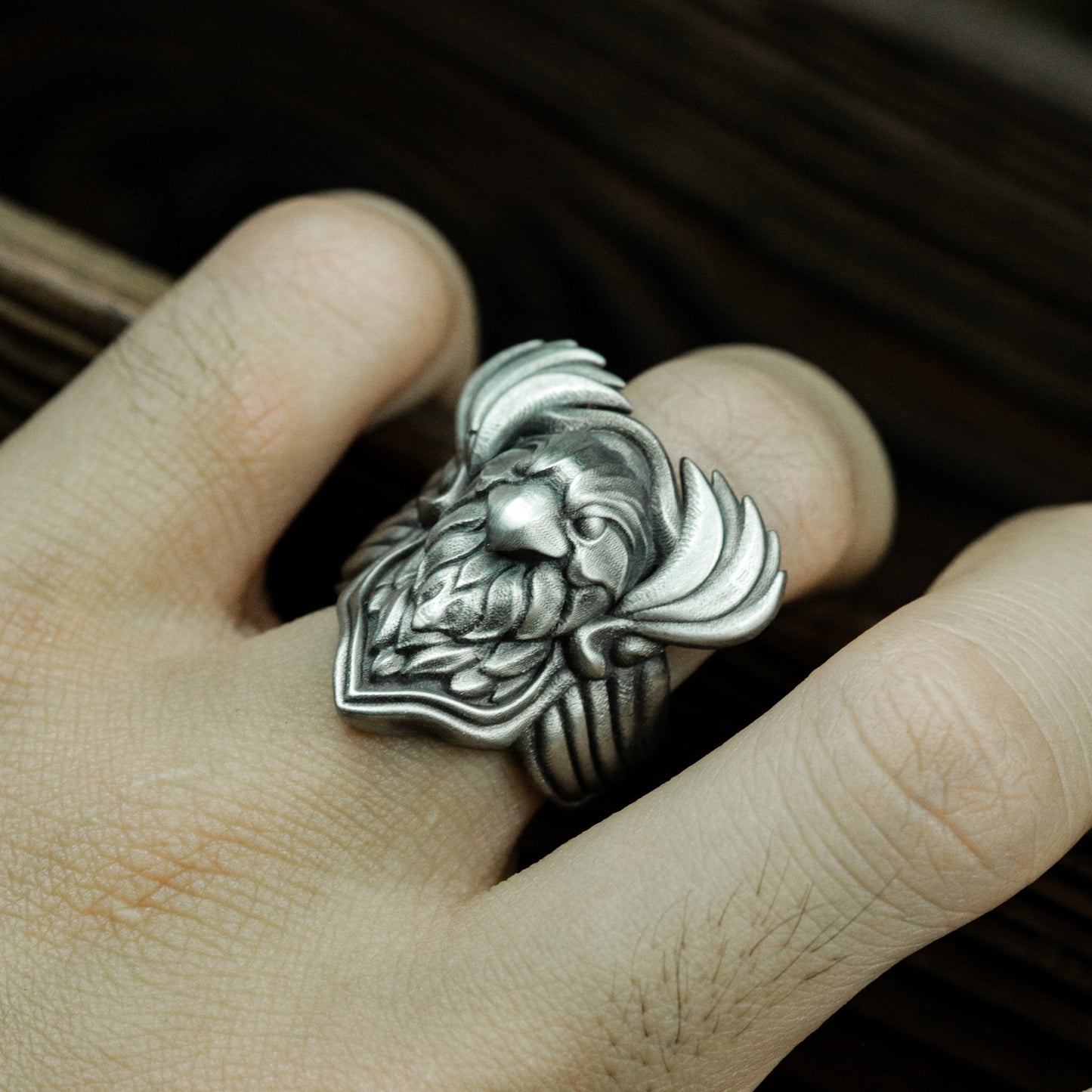 Phoenix Crest Ring ¨C 925 Sterling Silver Handmade