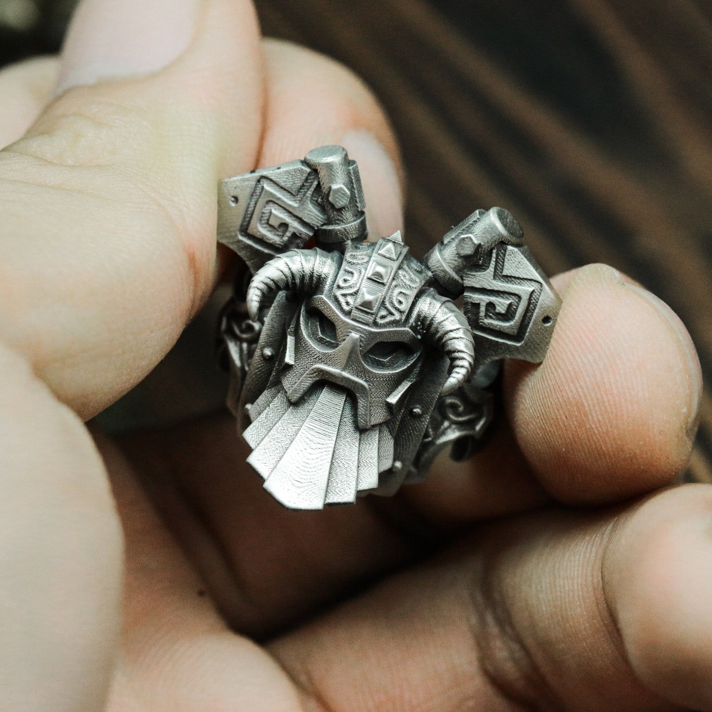Paladin Helm Ring ¨C 925 Silver Handmade