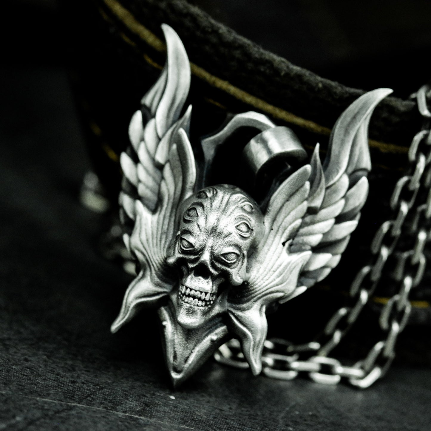 Winged God Pendant ¨C Handmade 925 Silver Beast Deity Necklace