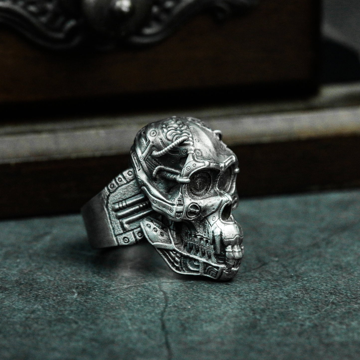 Mechanical Gorilla Skull Ring - 925 Sterling Silver Handmade