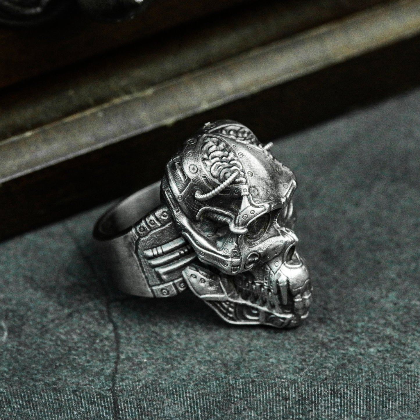 Mechanical Gorilla Skull Ring - 925 Sterling Silver Handmade