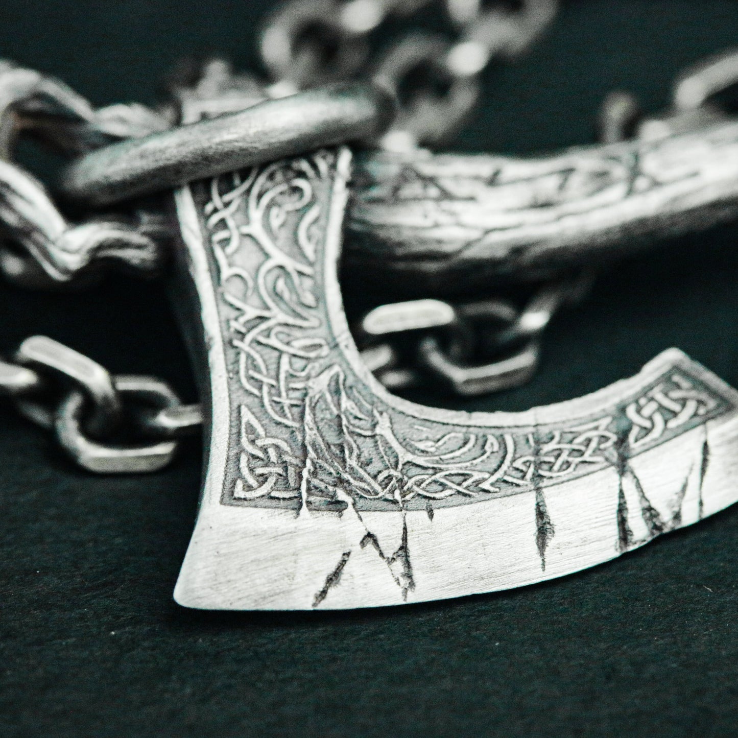 Tribal Axe Rune Pendant - 925 Silver Handmade