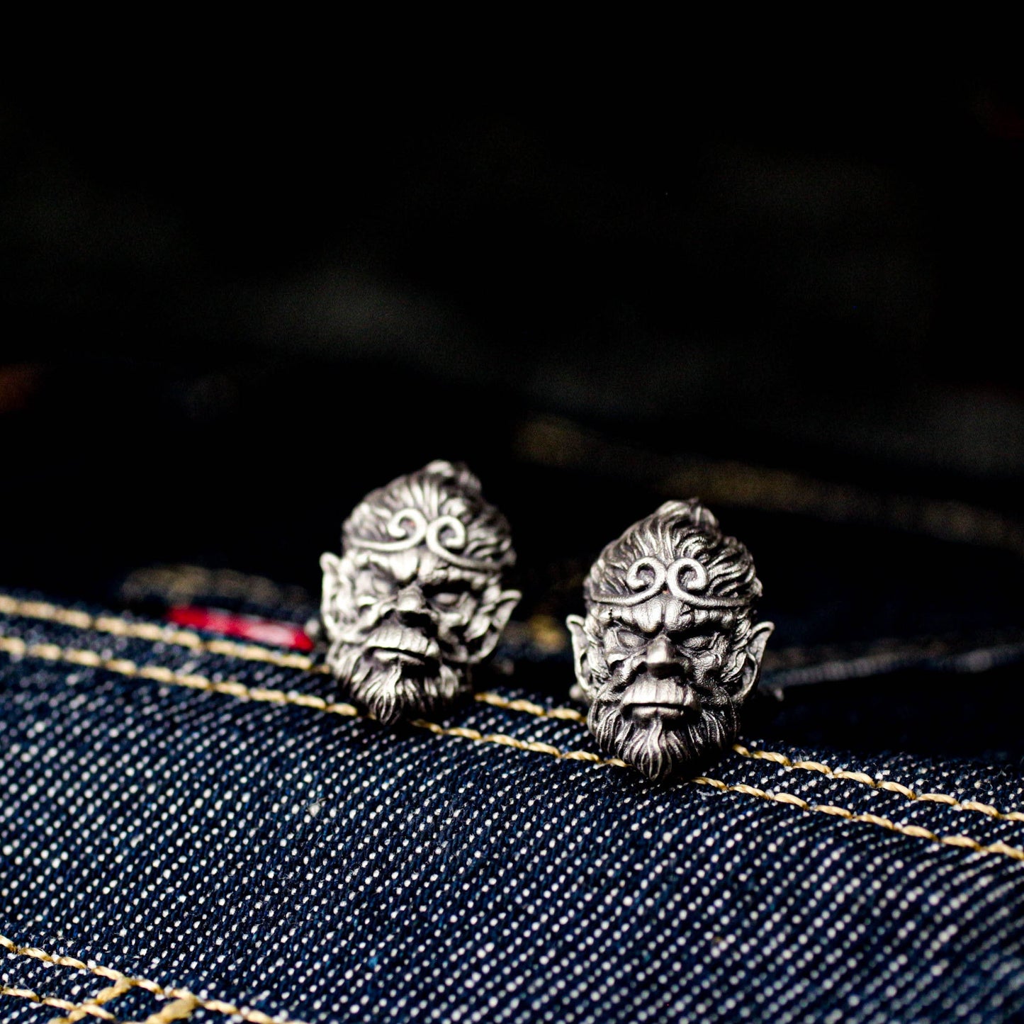 Monkey King Cufflinks - 925 Silver Handmade