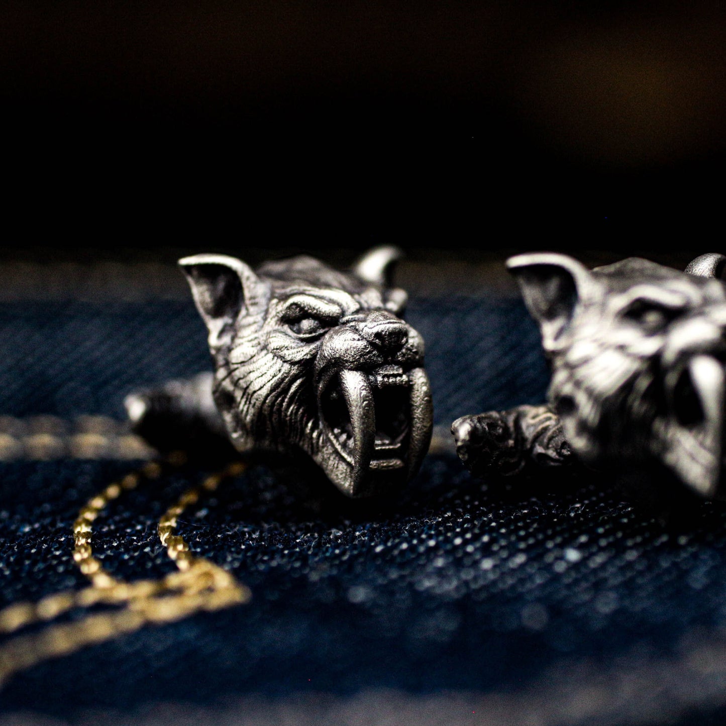 Saber-toothed Tiger Cufflinks - 925 Silver Handmade