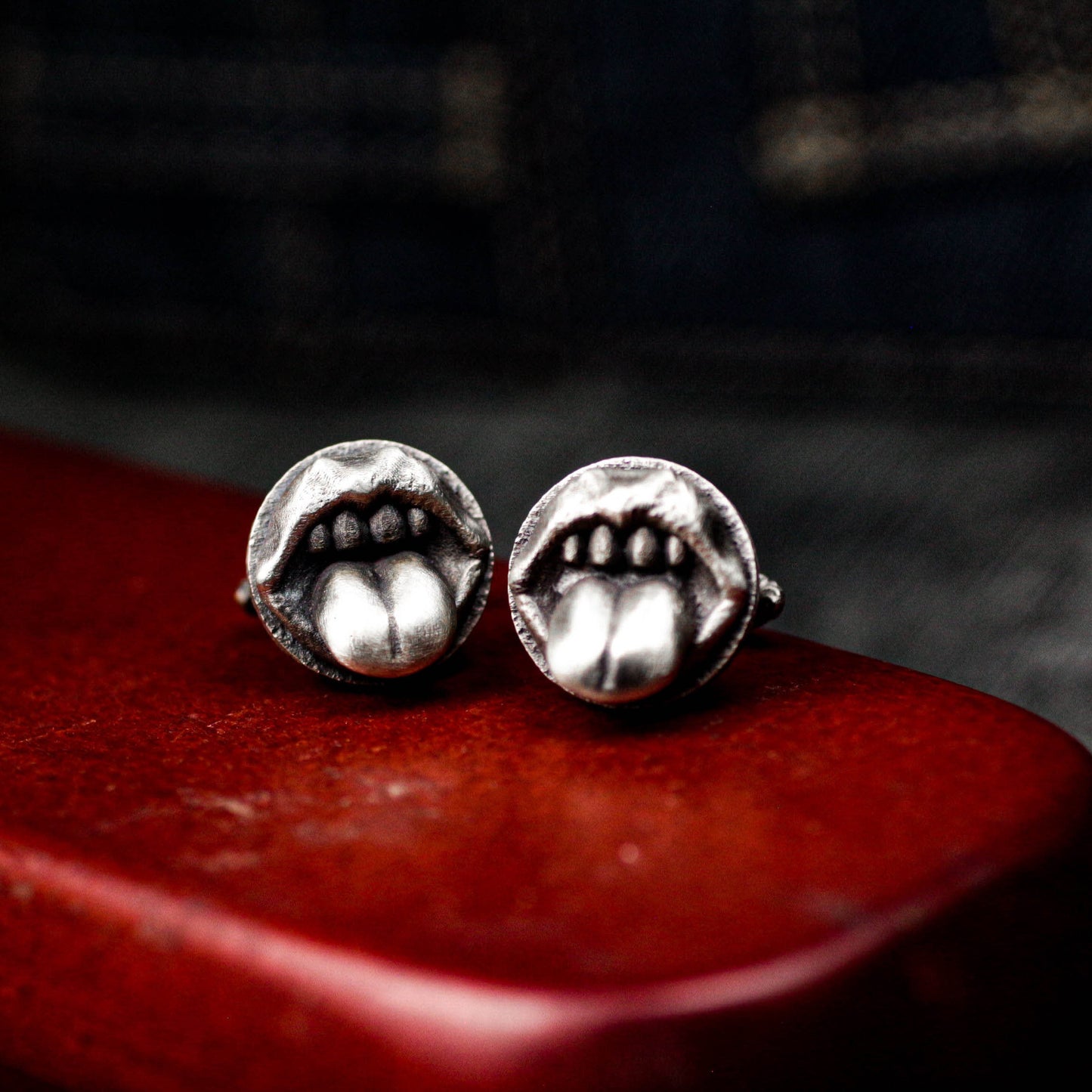 Emoji Cufflinks - Handmade 925 Silver Grinning Tongue Design