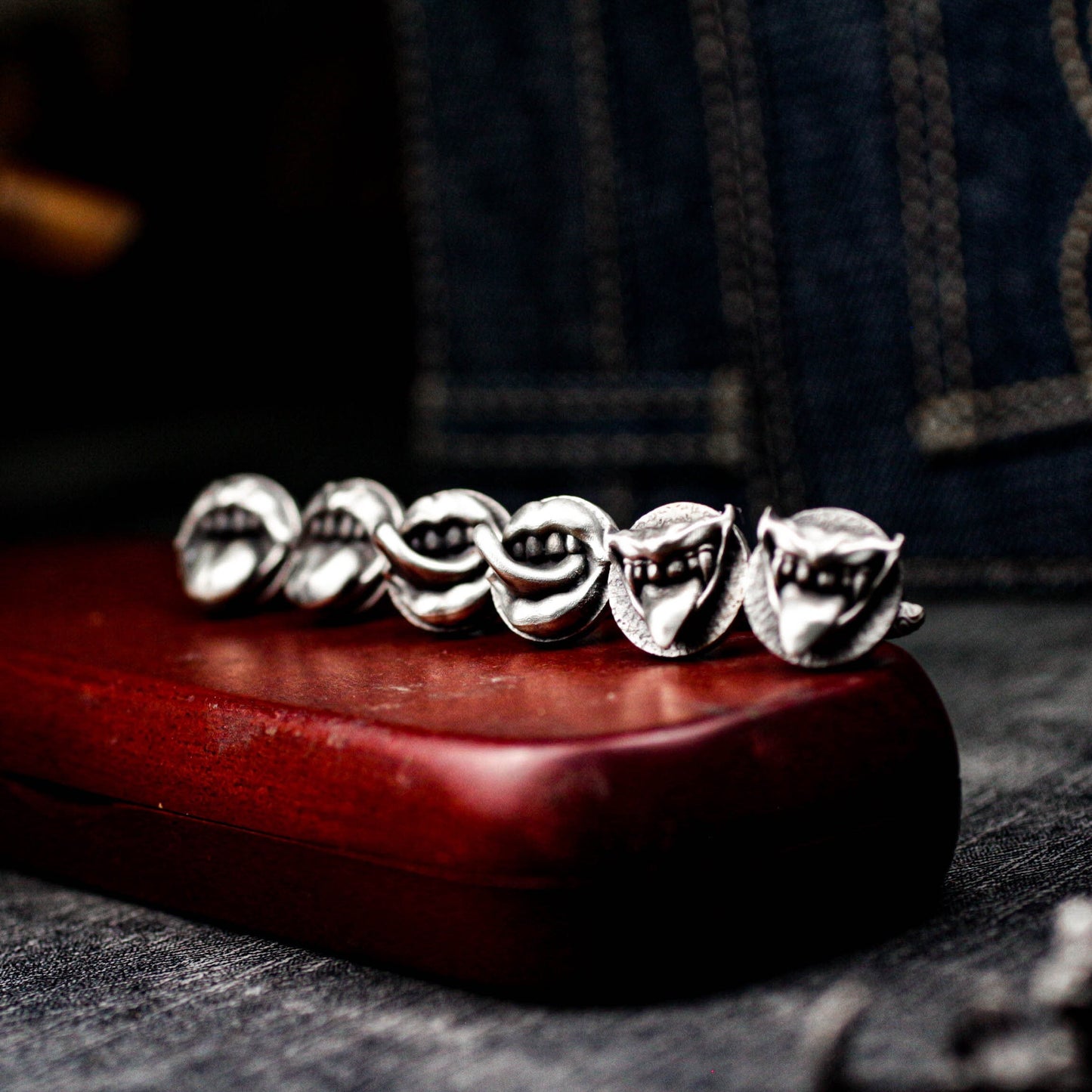 Emoji Cufflinks - Handmade 925 Silver Grinning Tongue Design