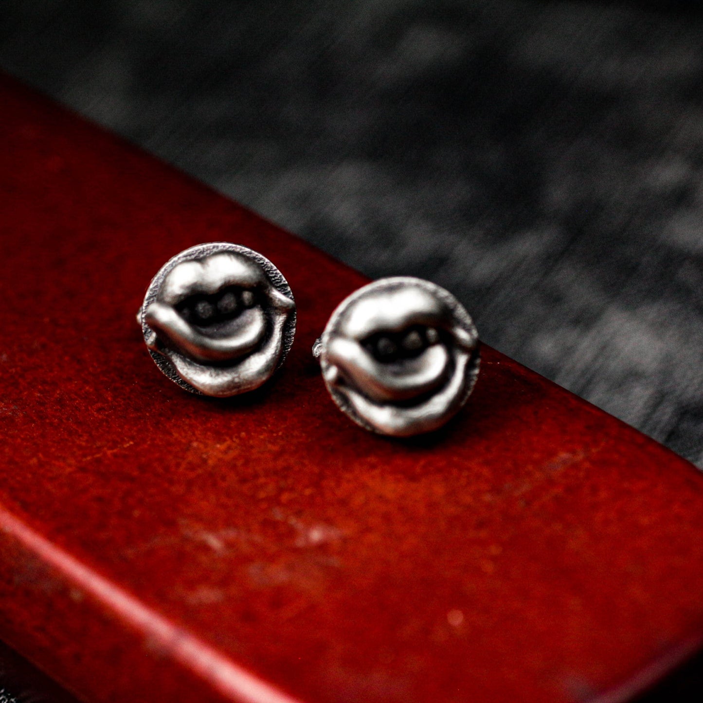 Playful Tongue-Out Mouth Cufflinks, 925 Silver Handmade