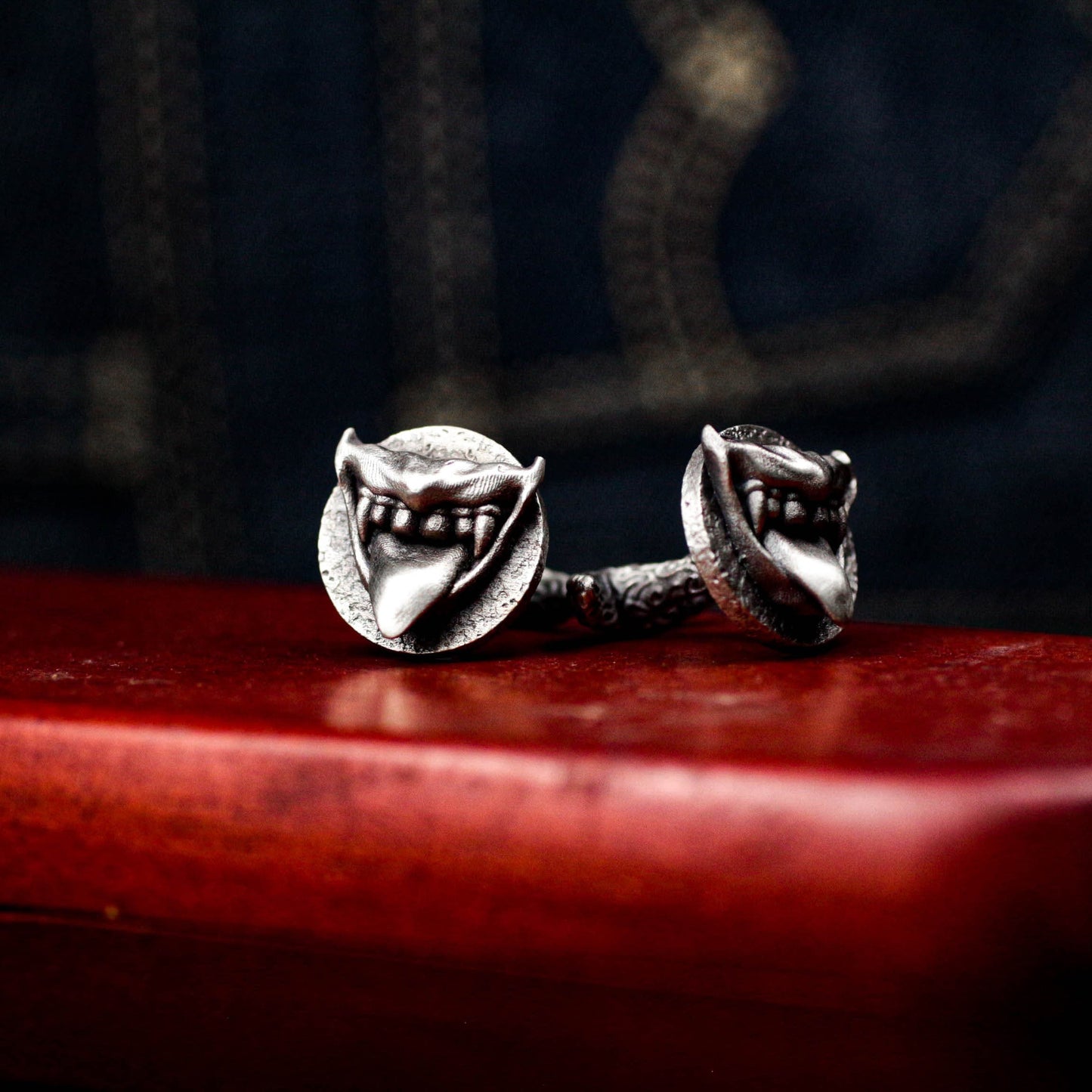 Vampire Teeth Cufflinks - 925 Sterling Silver Handmade