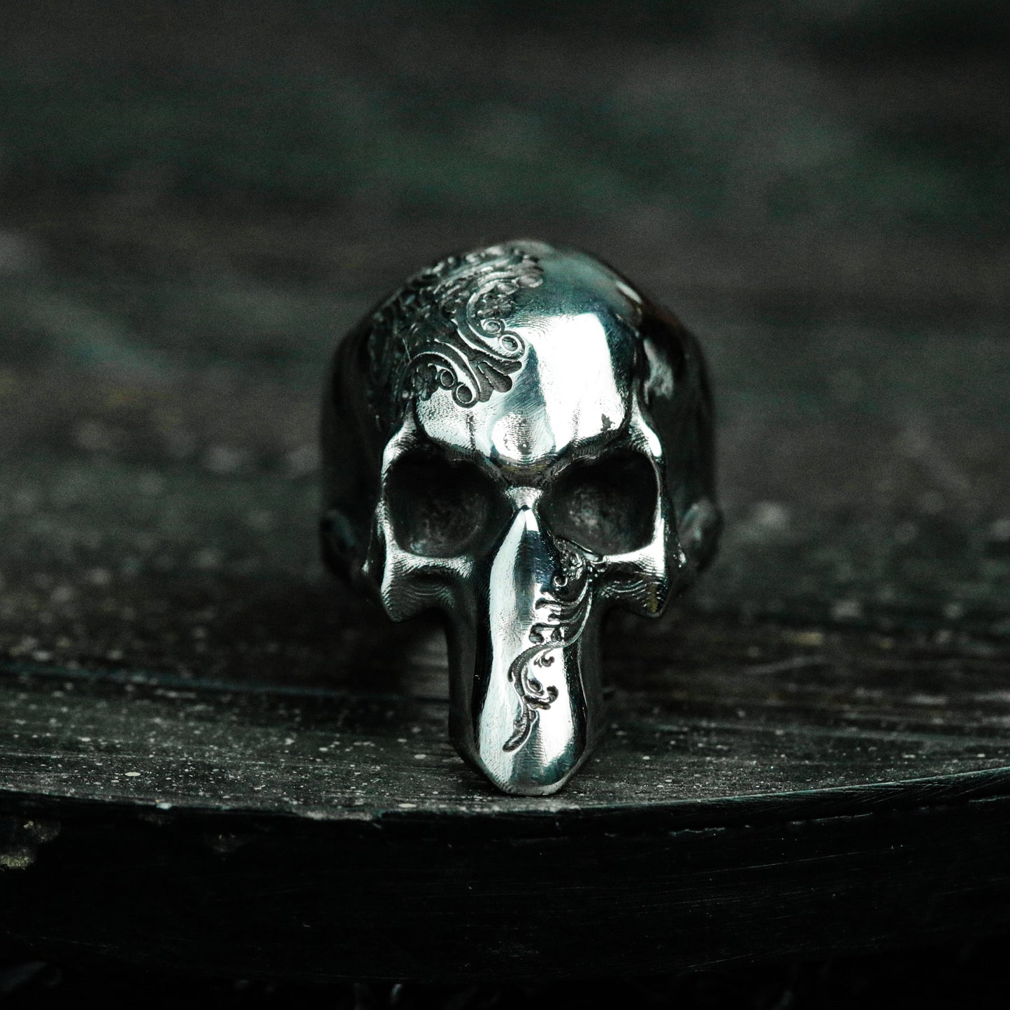 Half Skull Ring - 925 Silver Handmade Gothic Mask
