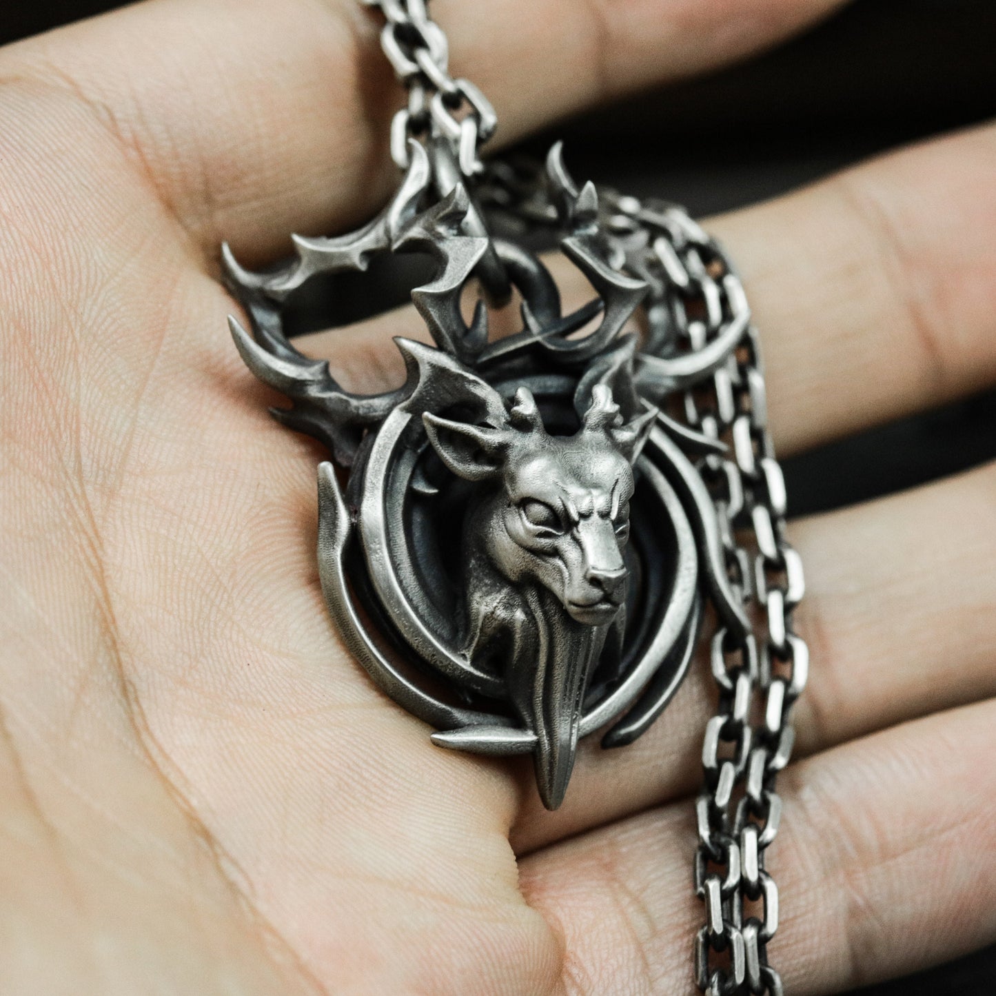 Stag Crown Pendant ¨C 925 Silver Handmade