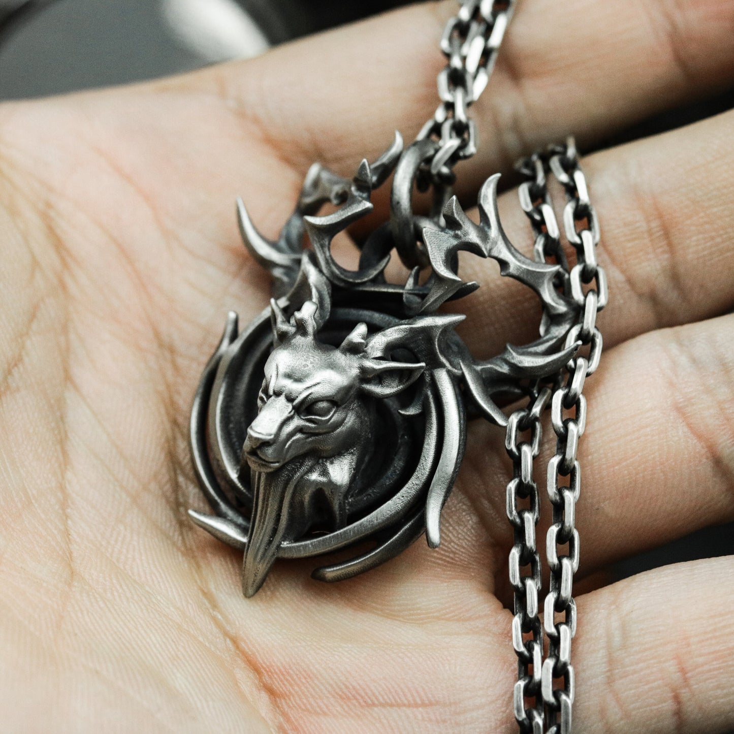 Stag Crown Pendant ¨C 925 Silver Handmade