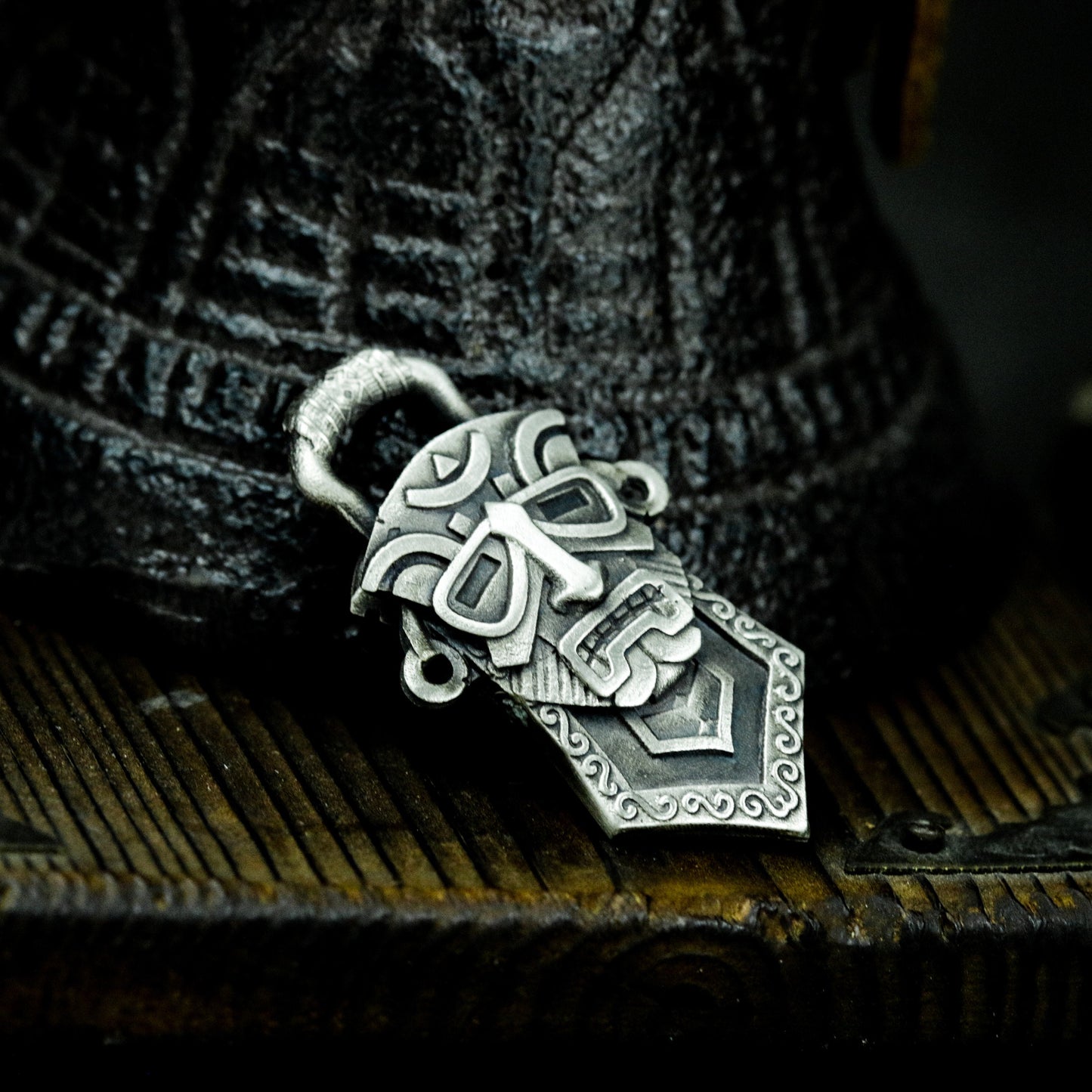 Tribal Mask Pendant ¨C Handmade 925 Silver Ancient Totem Necklace