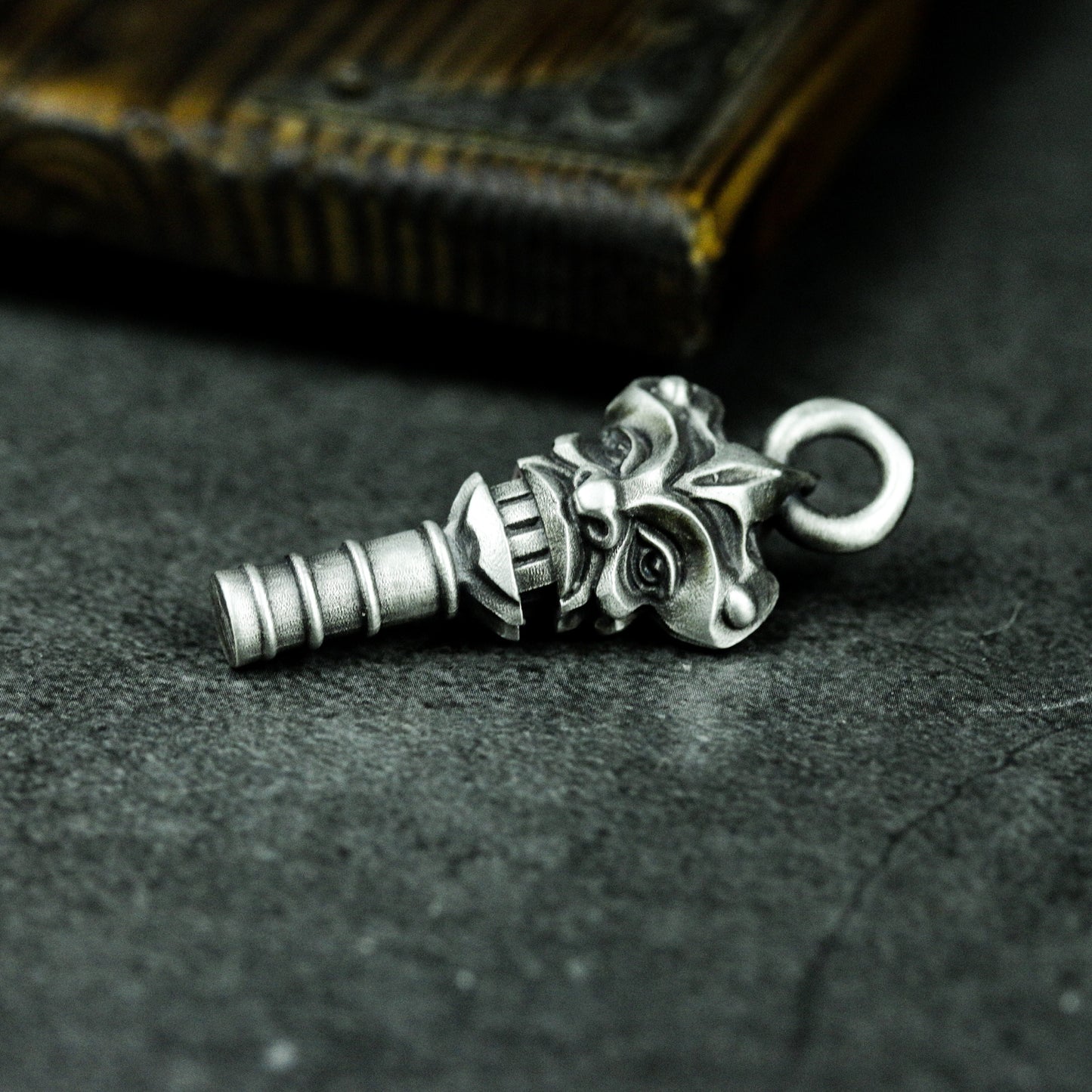 Ram Head Key Pendant ¨C 925 Silver Handmade