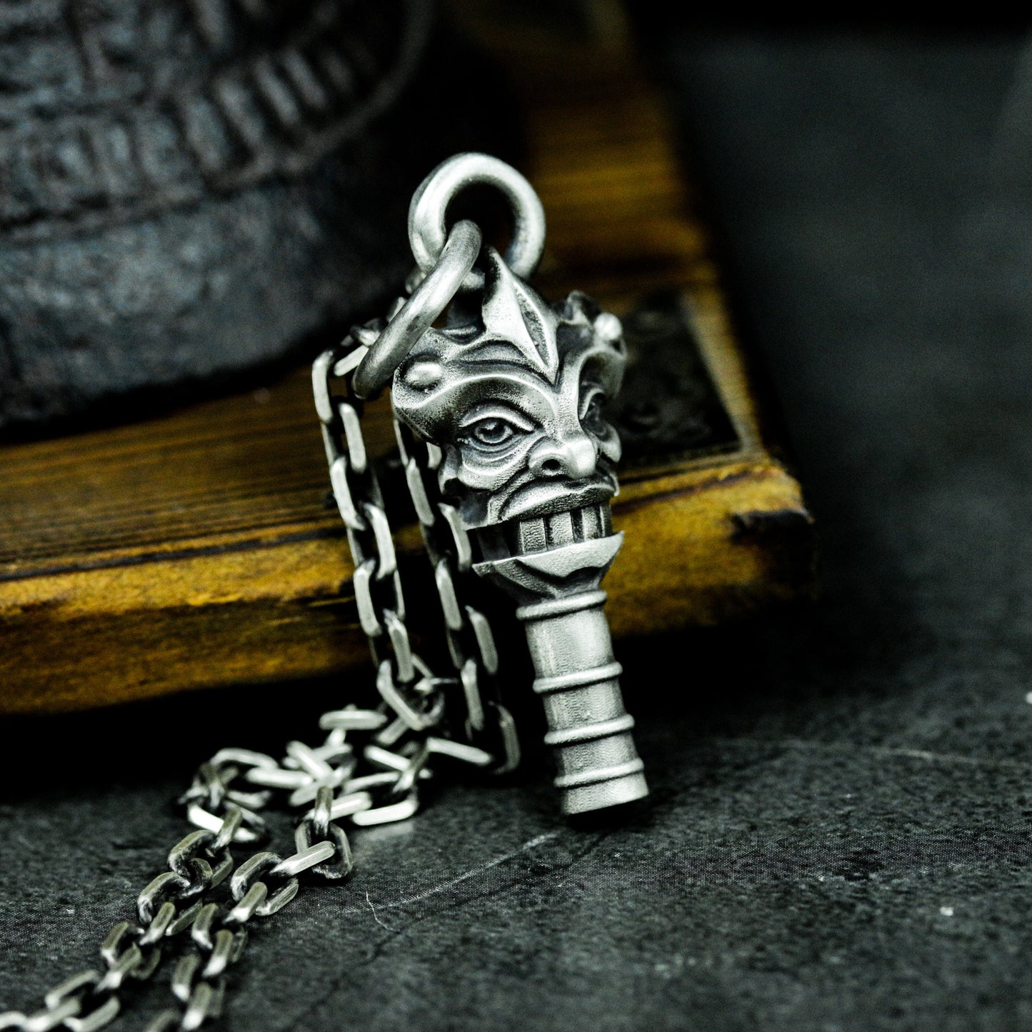 Ram Head Key Pendant ¨C 925 Silver Handmade