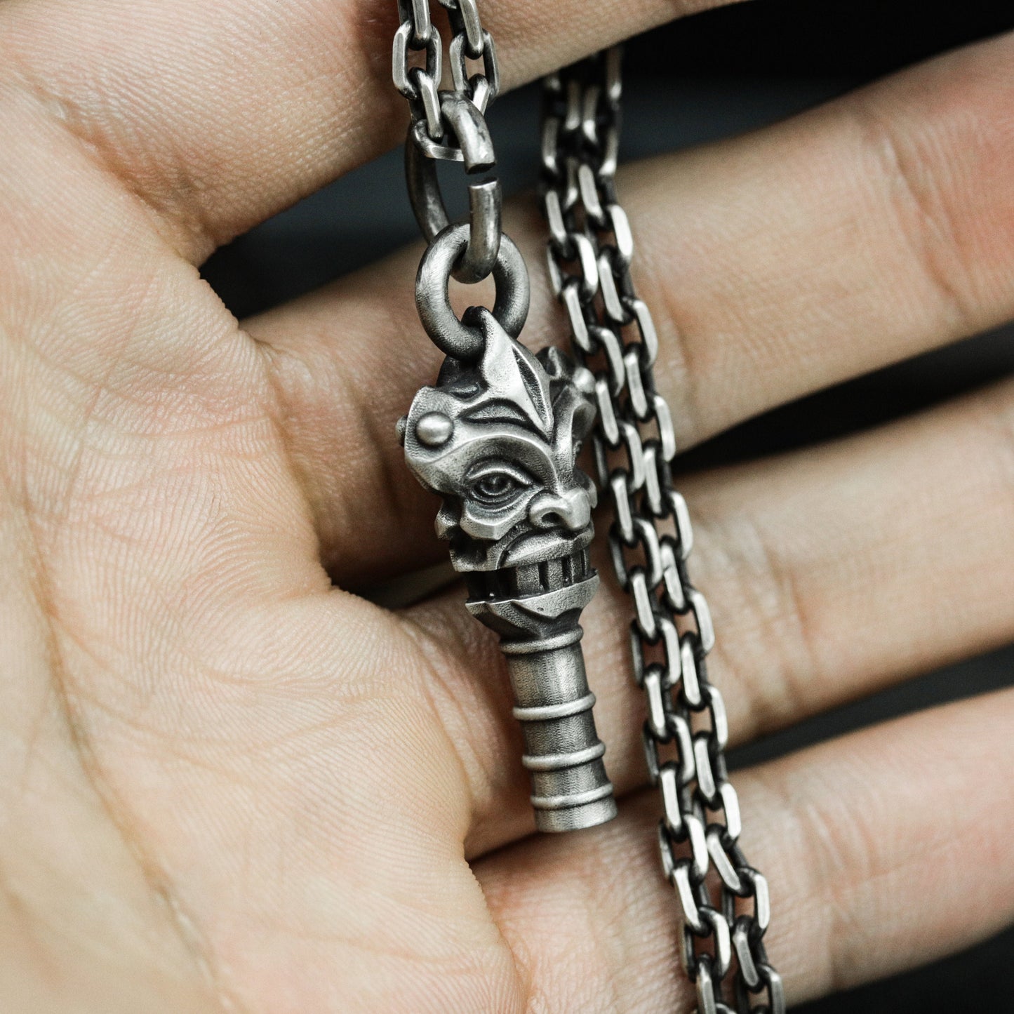 Ram Head Key Pendant ¨C 925 Silver Handmade