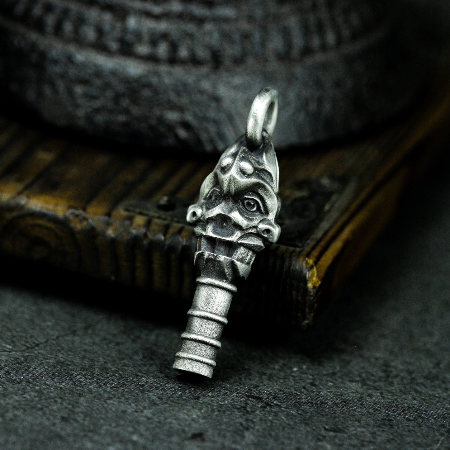 Ram Head Key Pendant ¨C 925 Silver Handmade