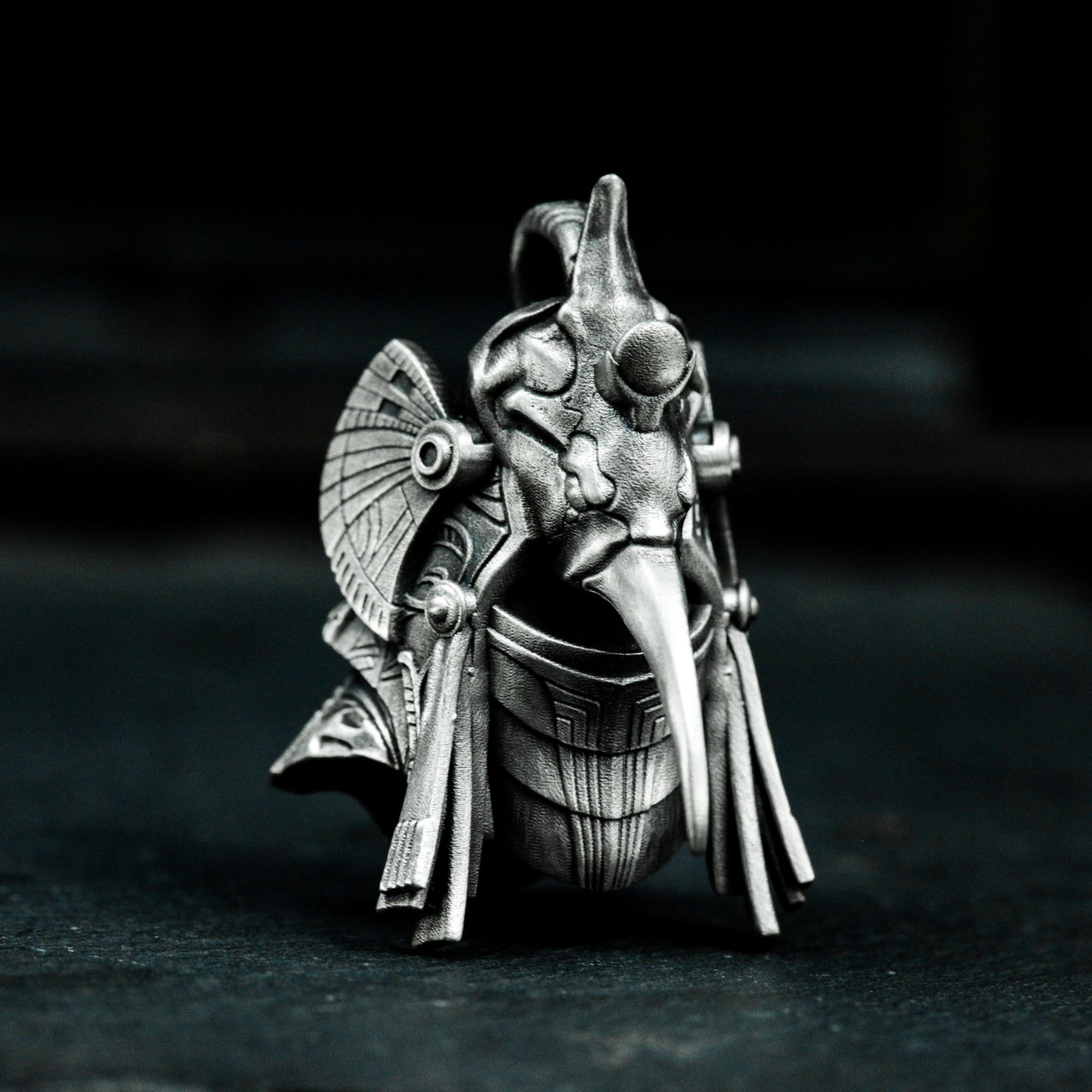 Thoth Ibis Pendant with Cybernetic Style - 925 Sterling Silver Handmade