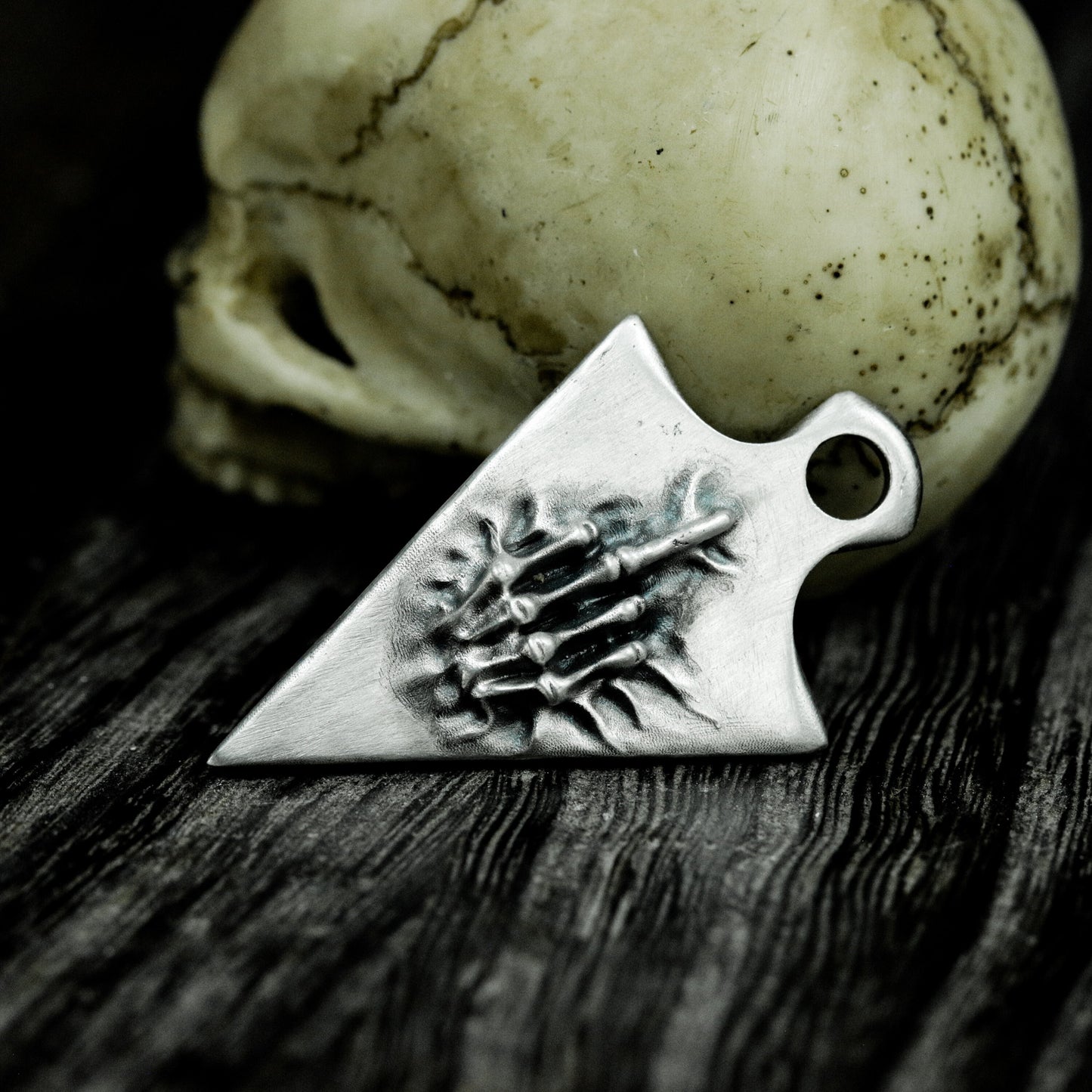 Shield Hand Pendant ¨C Handmade 925 Silver Skeletal Sigil Necklace