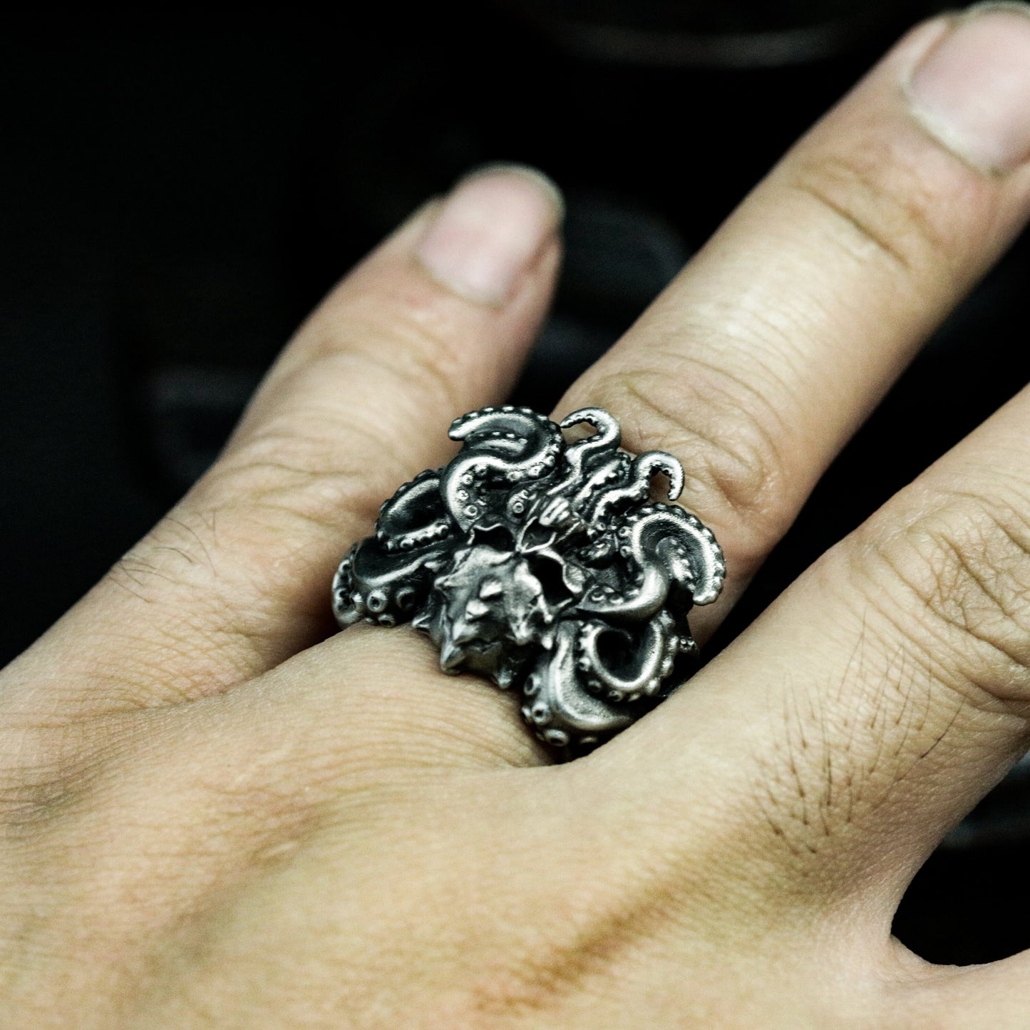 Octopus Tentacle Ring with Twisting Design ¨C 925 Sterling Silver Handmade