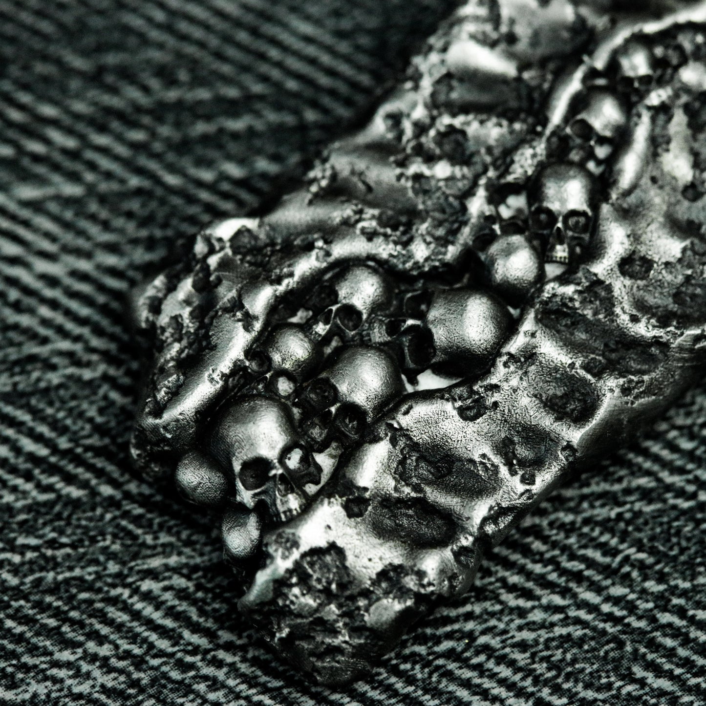 Textured Bone Wall Pendant ¨C 925 Sterling Silver Handmade