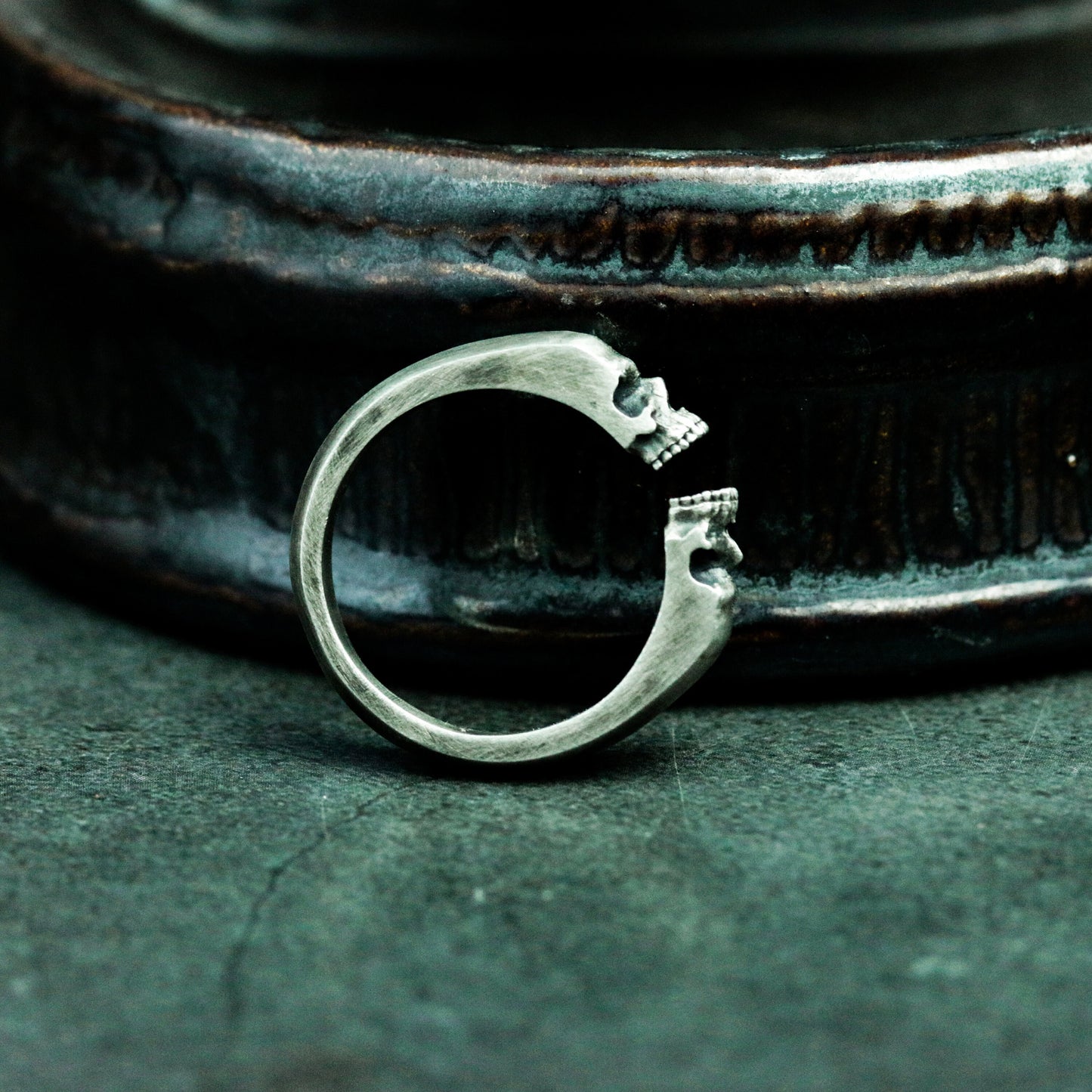 Adjustable Skull Ring - 925 Silver Handmade