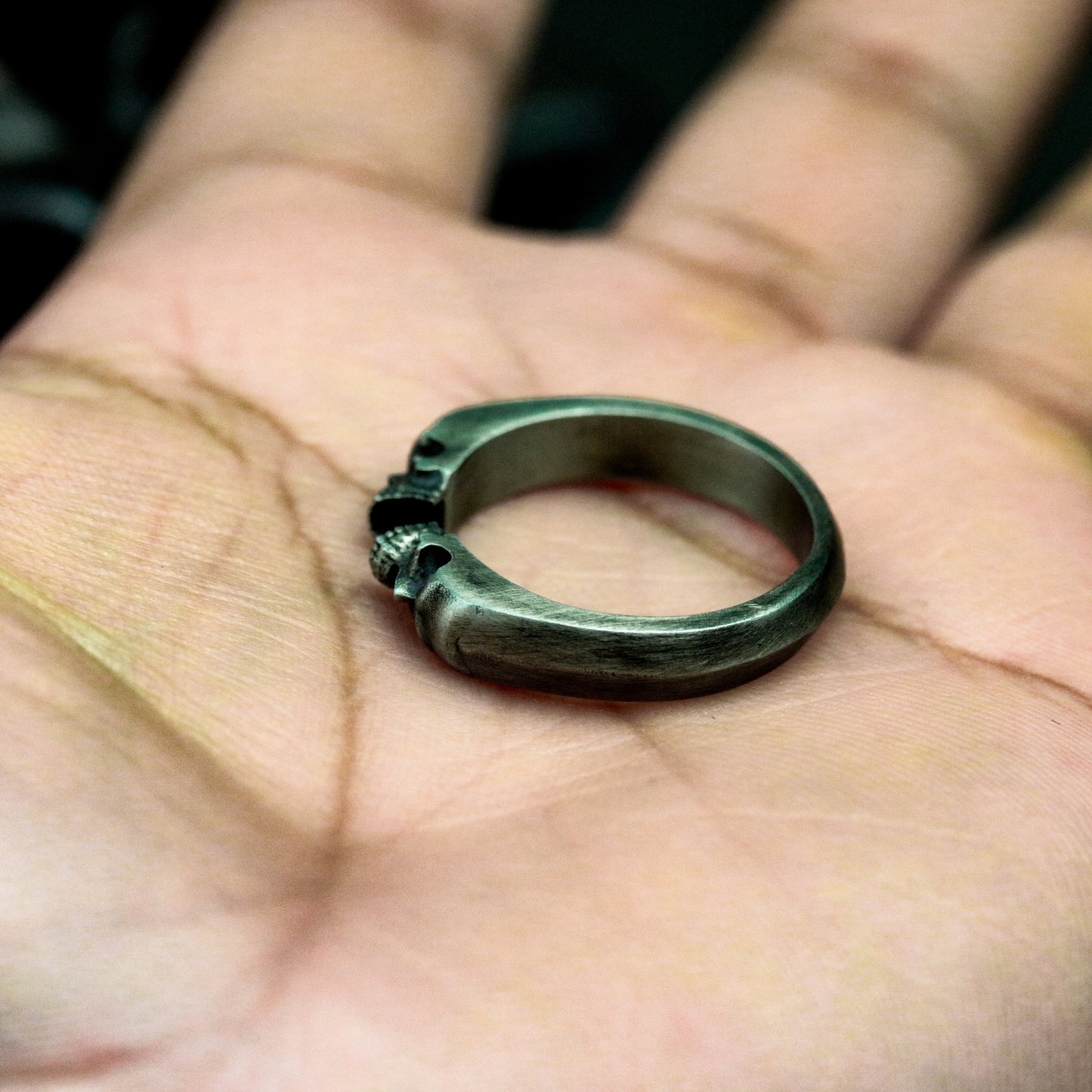 Adjustable Skull Ring - 925 Silver Handmade