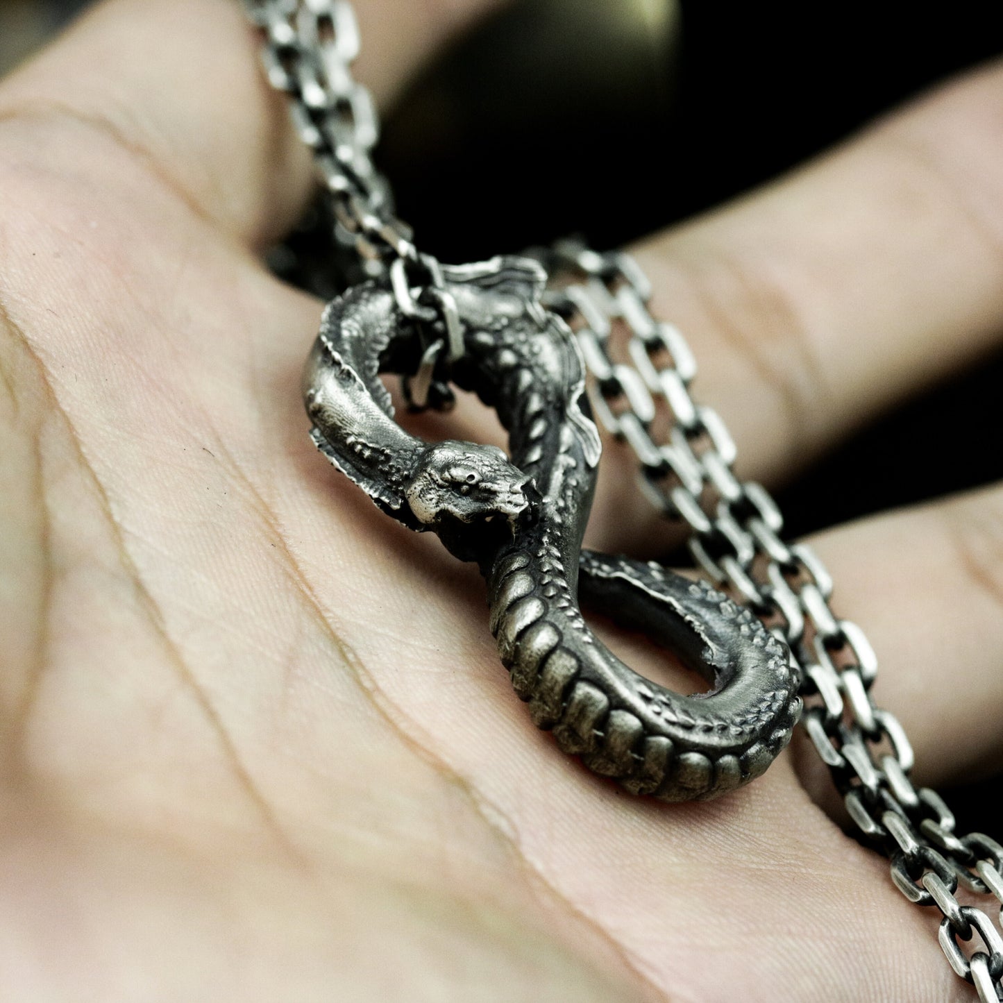 Ouroboros Snake Pendant ¨C 925 Silver Handmade