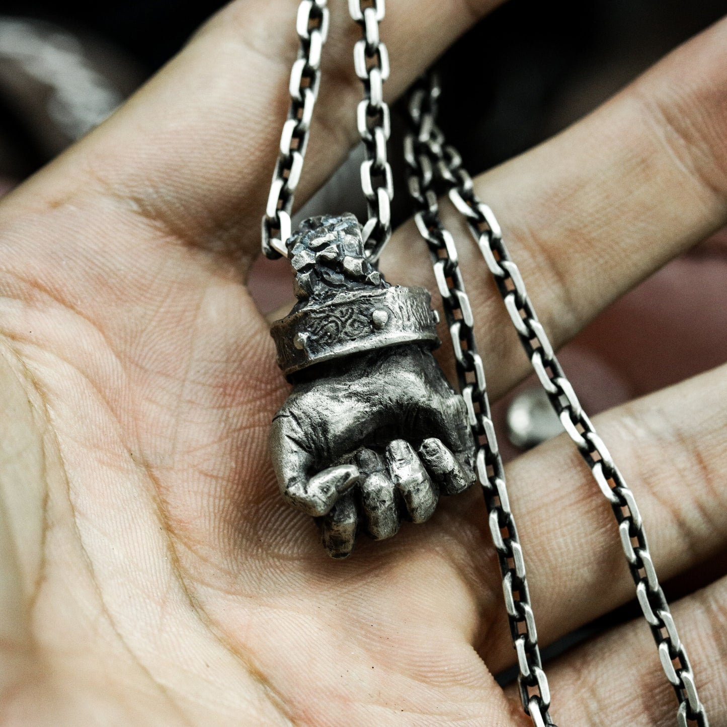 Five Goat Heads Pendant ¨C 925 Silver Handmade