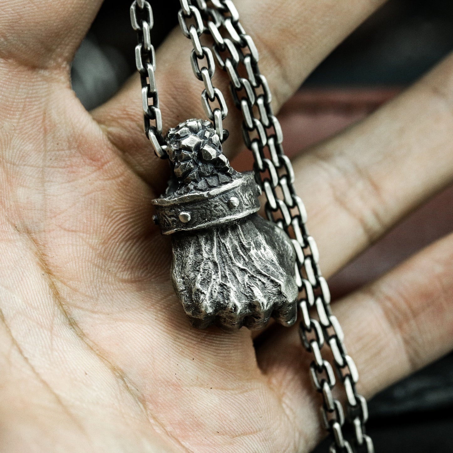 Five Goat Heads Pendant ¨C 925 Silver Handmade