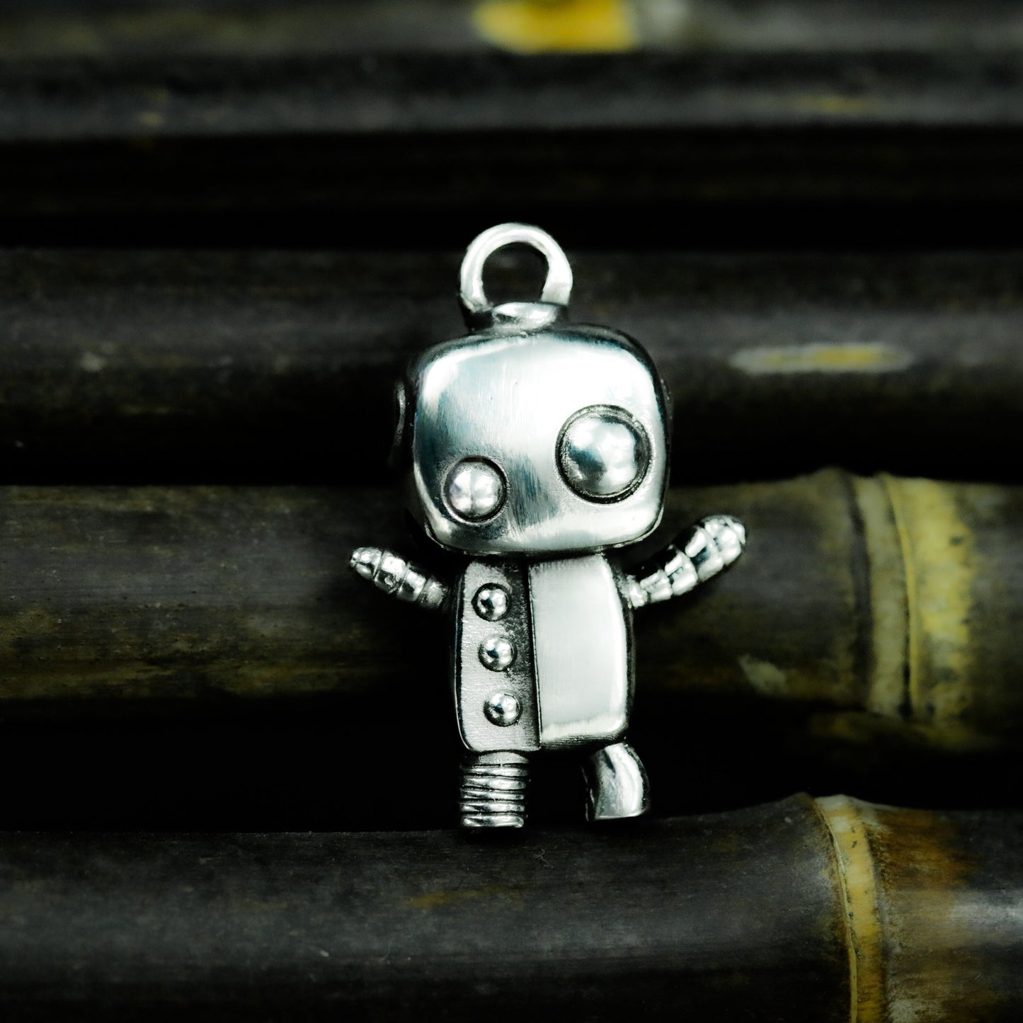 Asymmetric Robot Pendant - 925 Silver Handmade