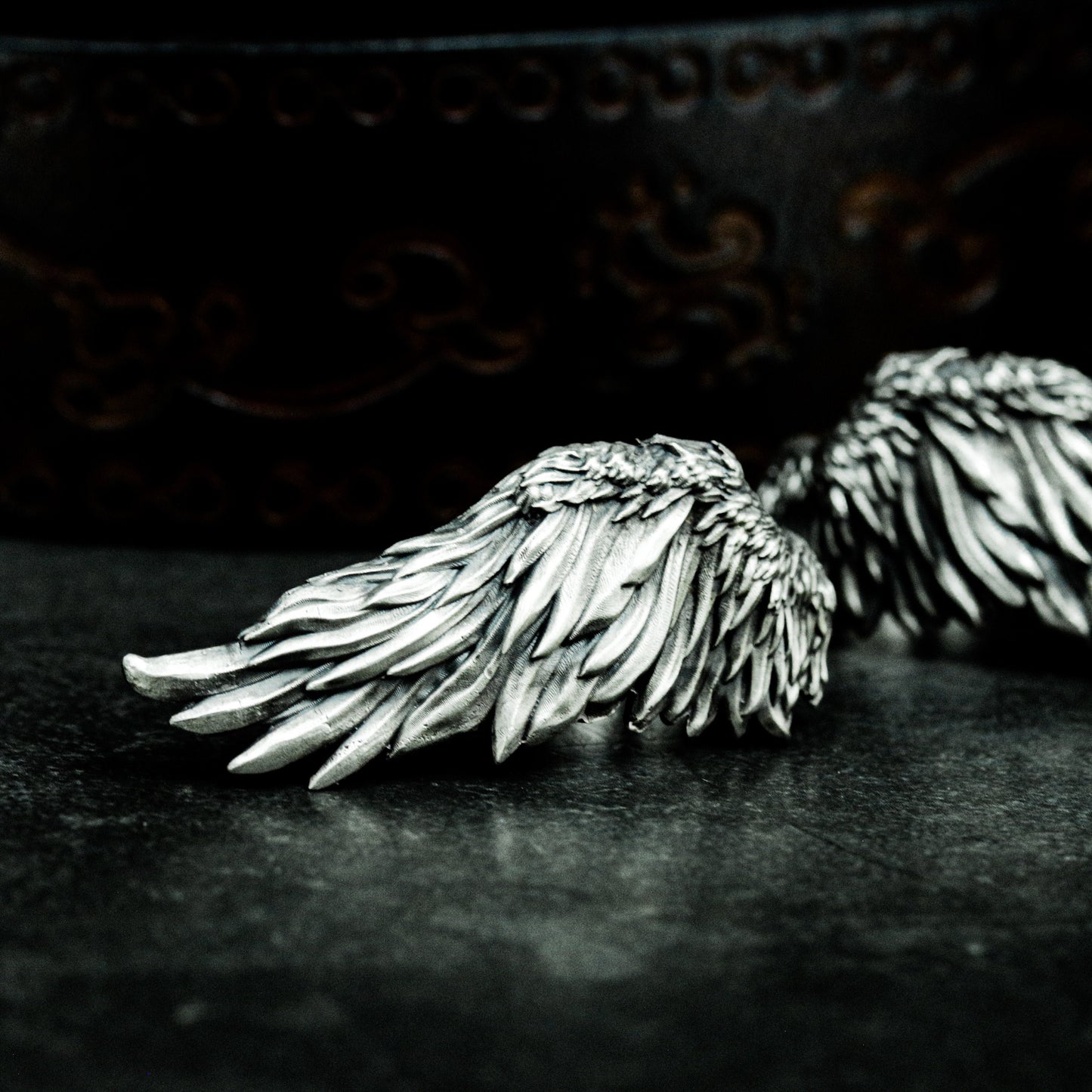 Soaring Wing Ring with Feathered Detail - 925 Sterling Silver Handmade