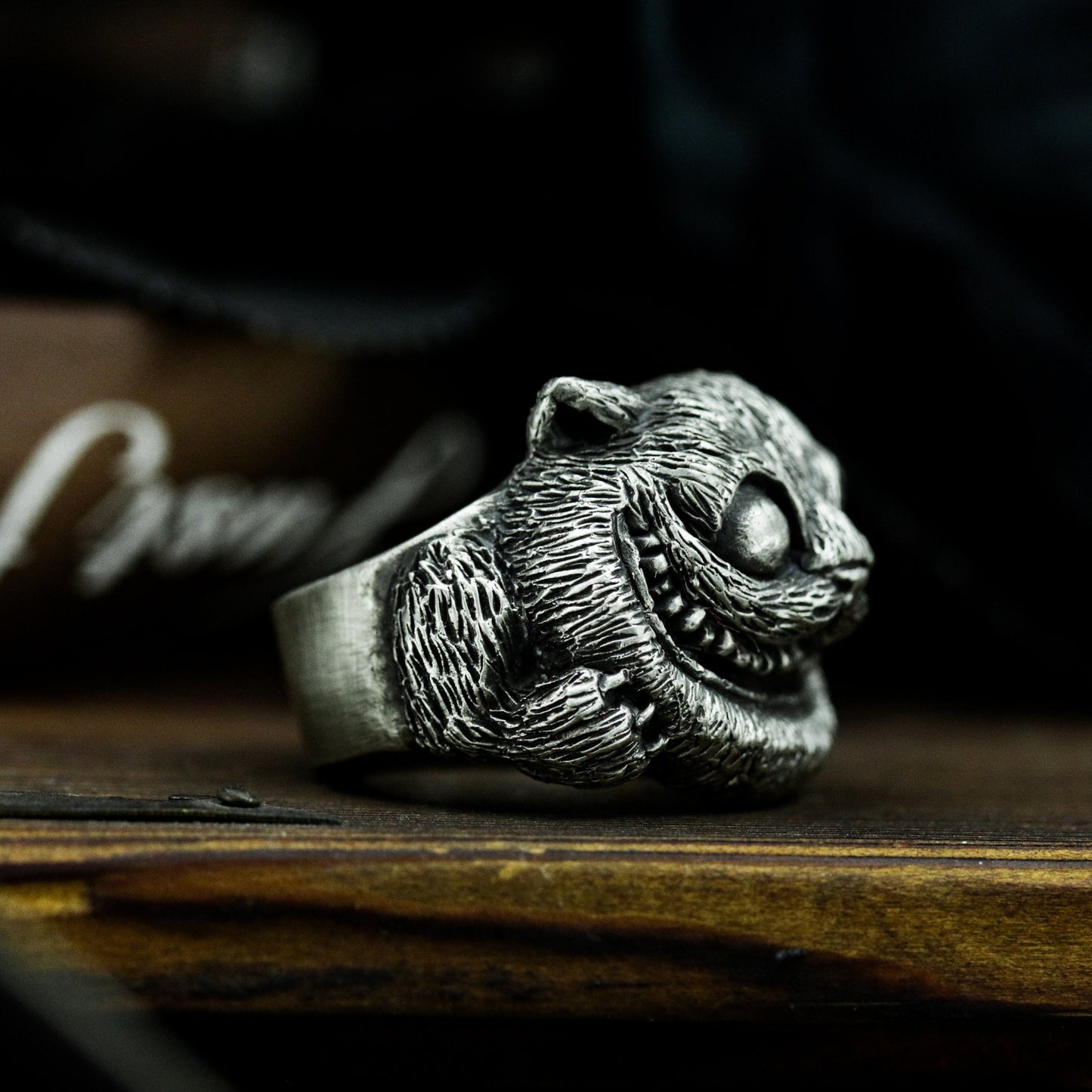 Cheshire Cat Ring ¨C 925 Sterling Silver Handmade